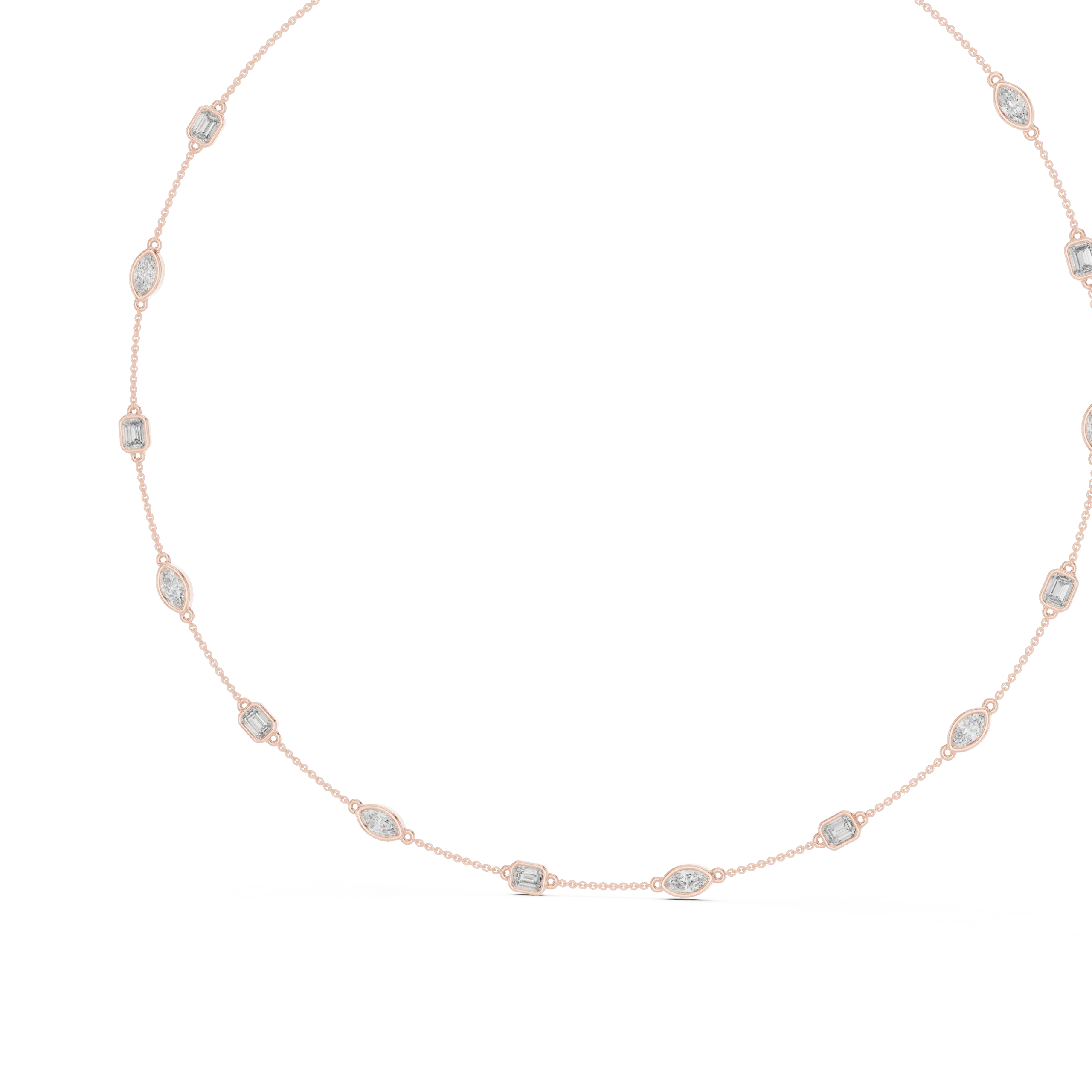 Bezel Set Diamond Chain Necklace - Image 2