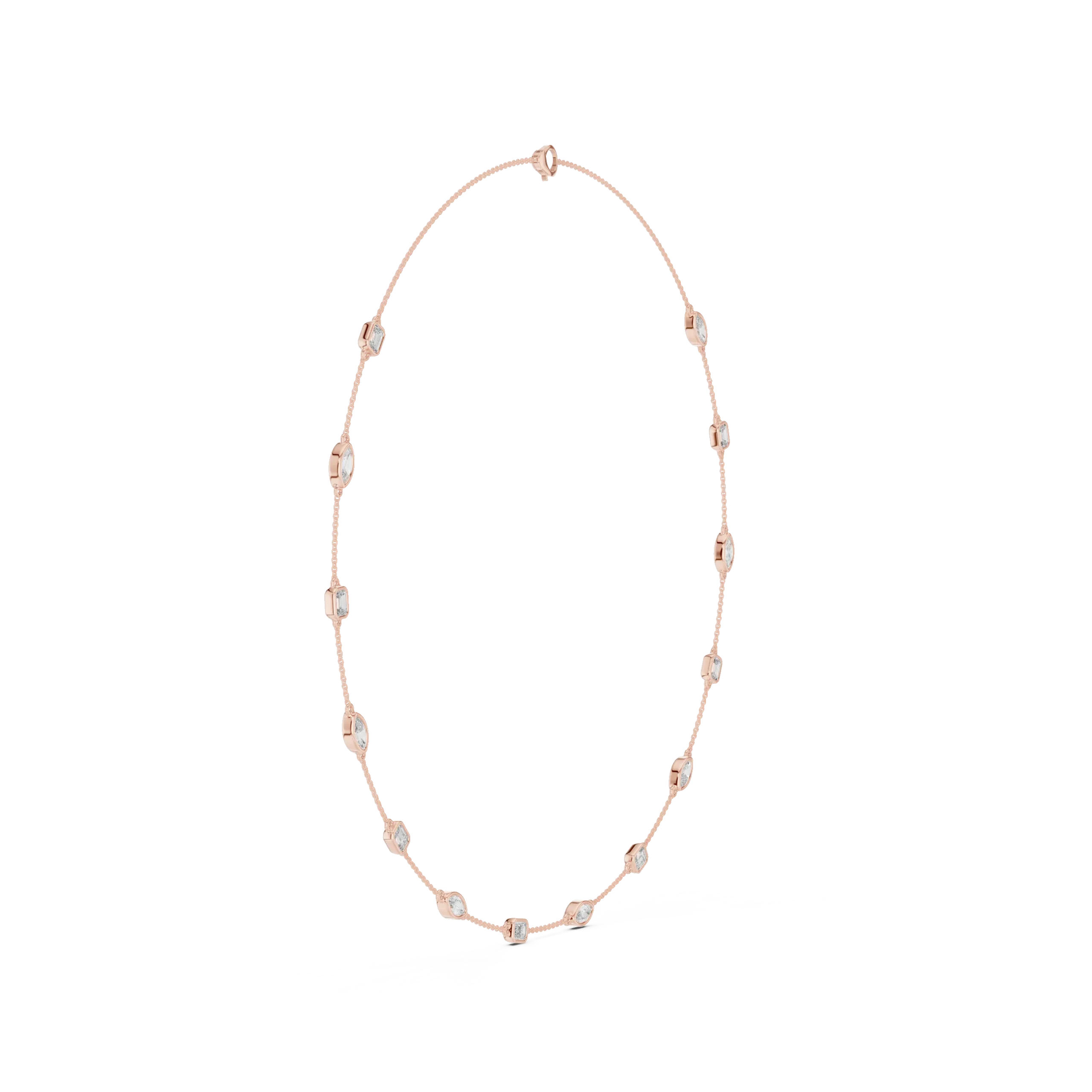 Bezel Set Diamond Chain Necklace - Image 3