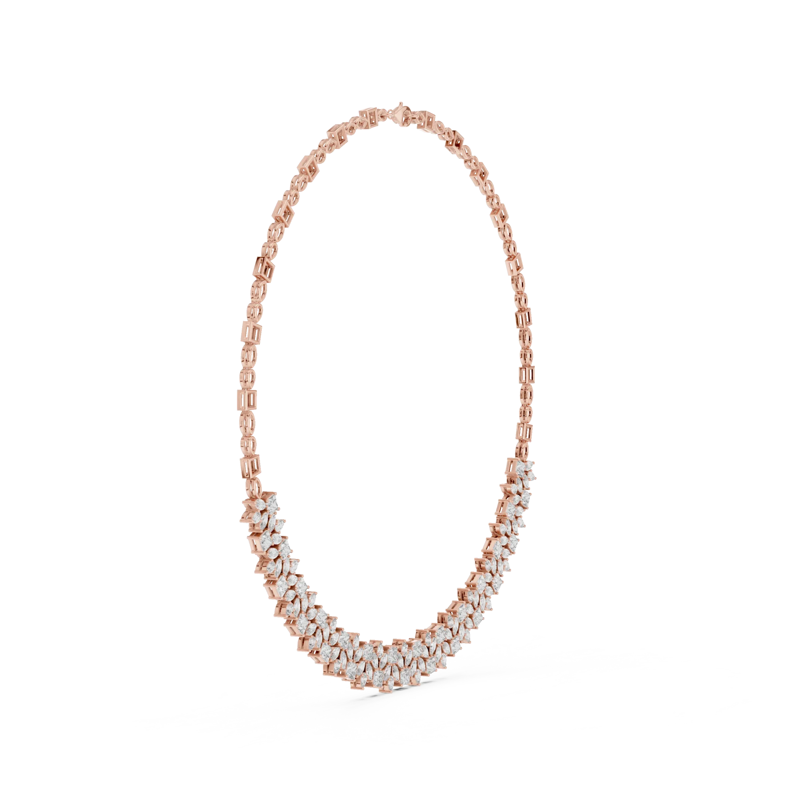 Floral Bloom Diamond Statement Necklace - Image 3