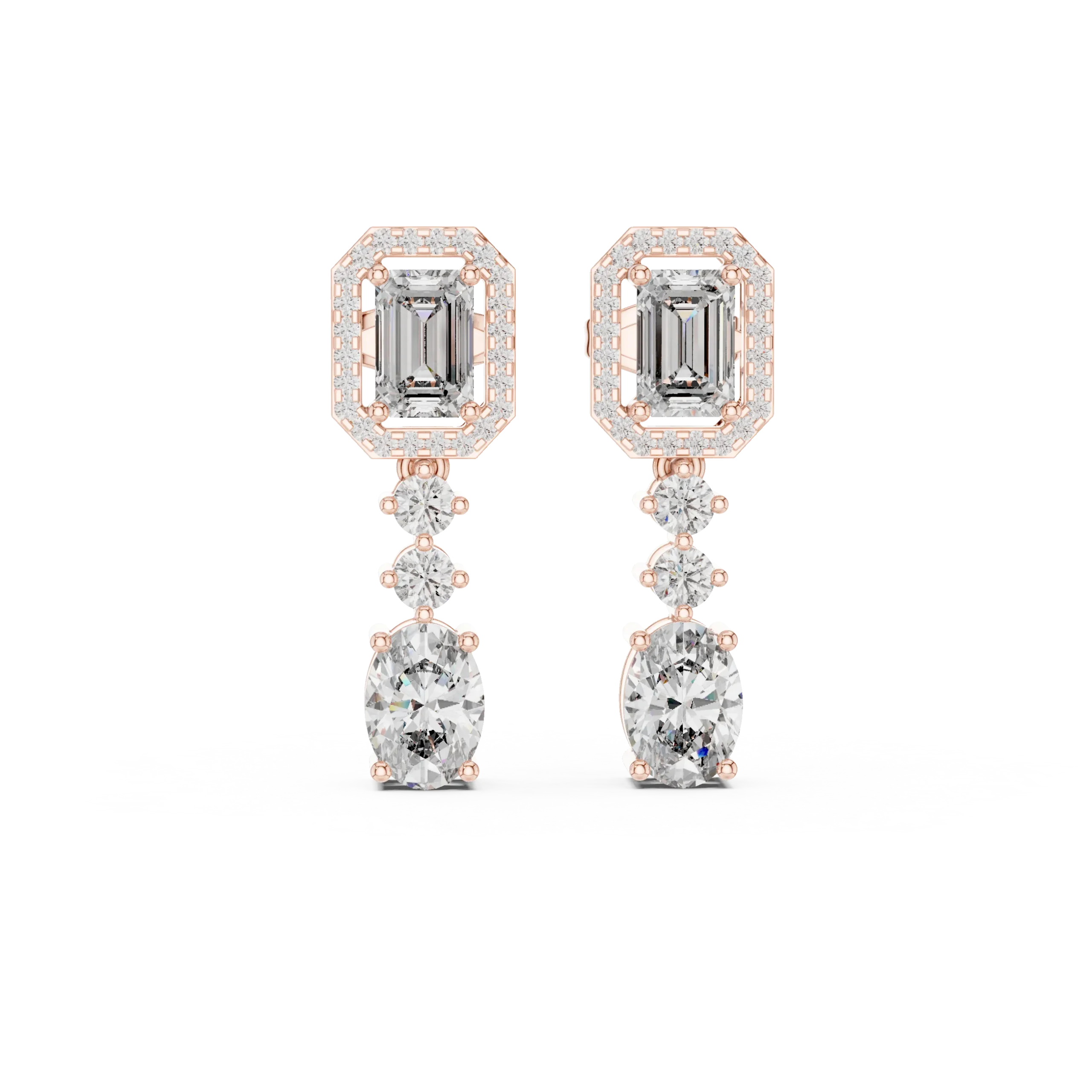 Emerelle Emerald-Cut Diamond Drop Earrings - Image 5
