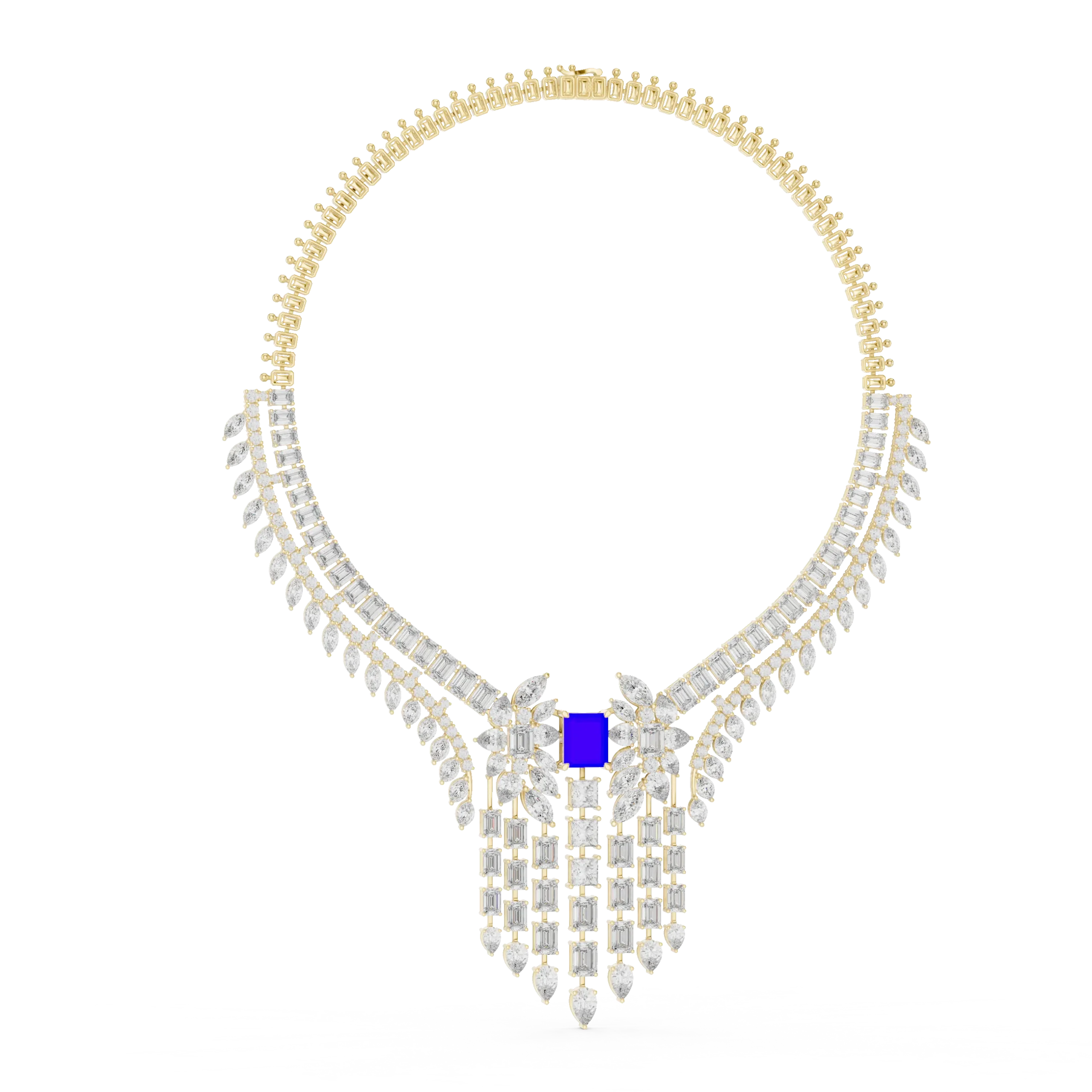 Royal Sapphire & Diamond Bridal Necklace