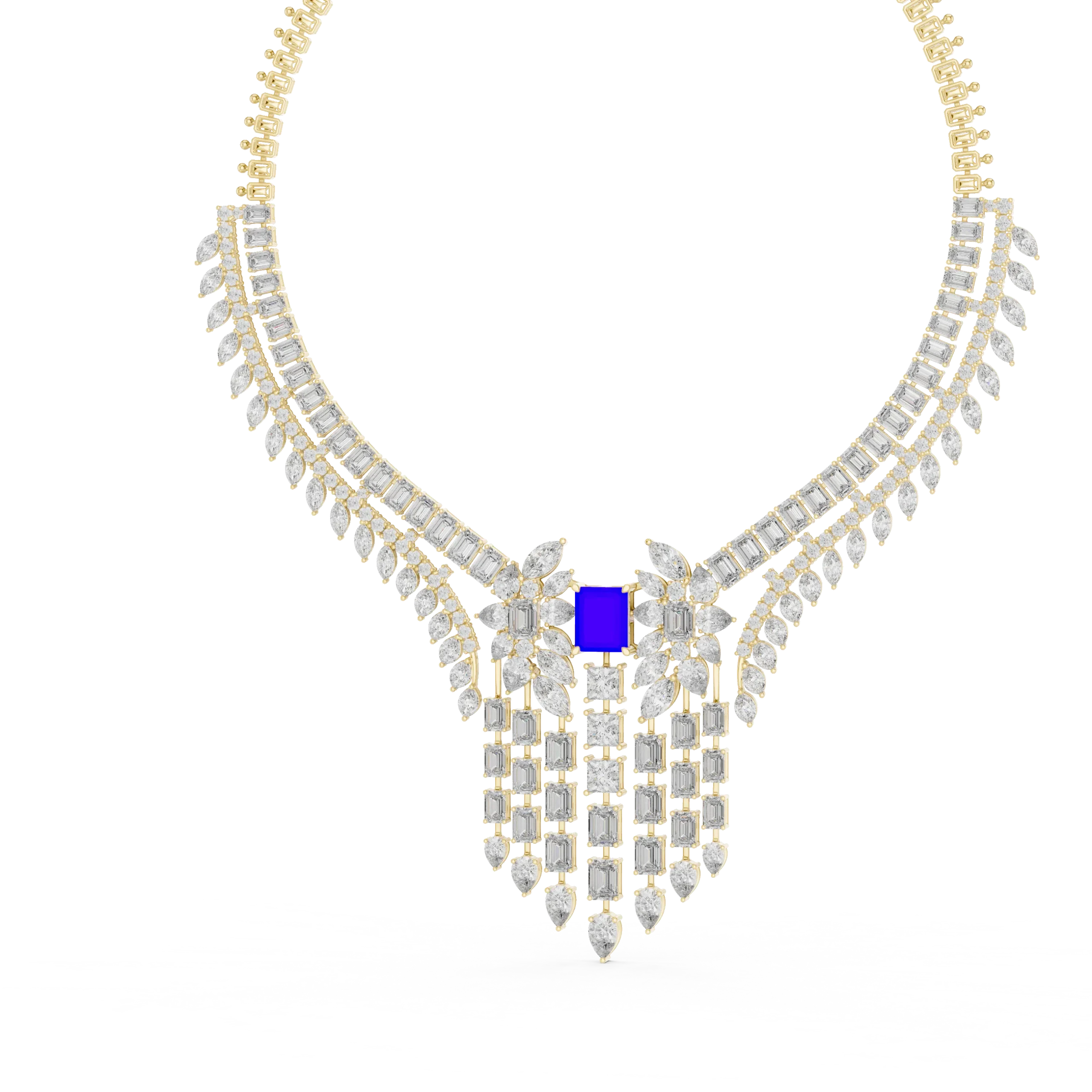 Royal Sapphire & Diamond Bridal Necklace - Image 2