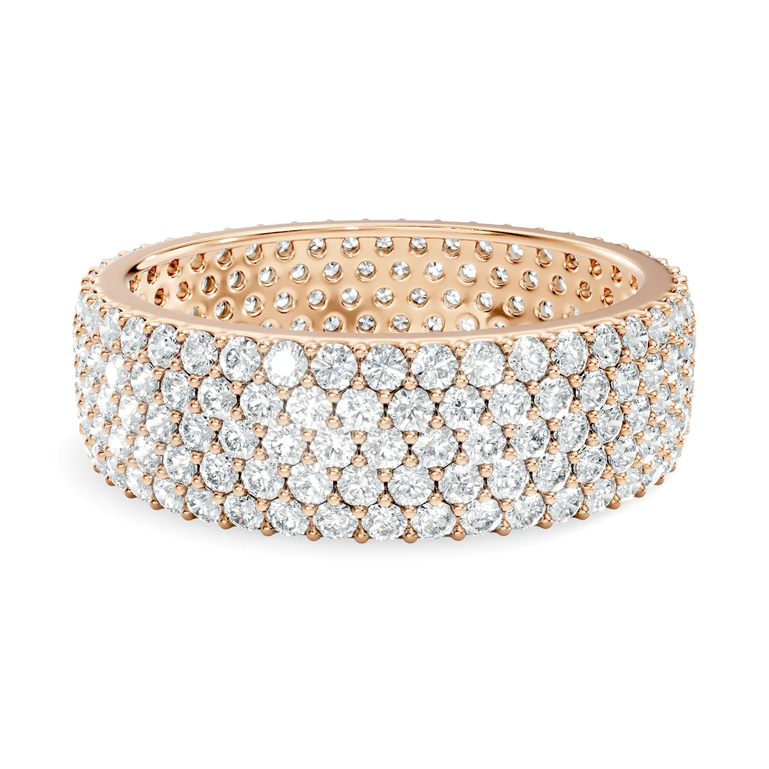 Five Row Diamond Wide Eternity Ring - Image 5