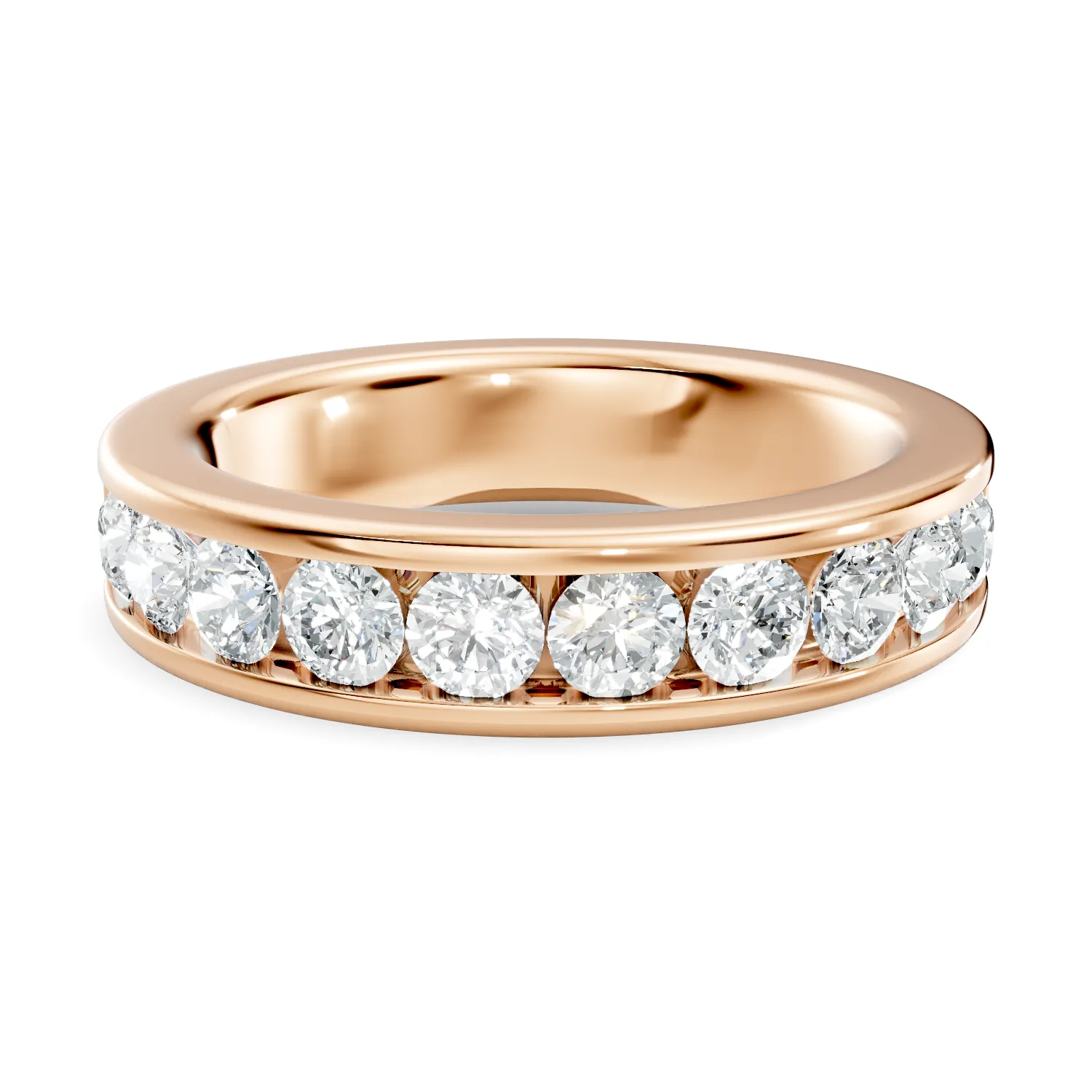 Channel Set Half Eternity Diamond Band