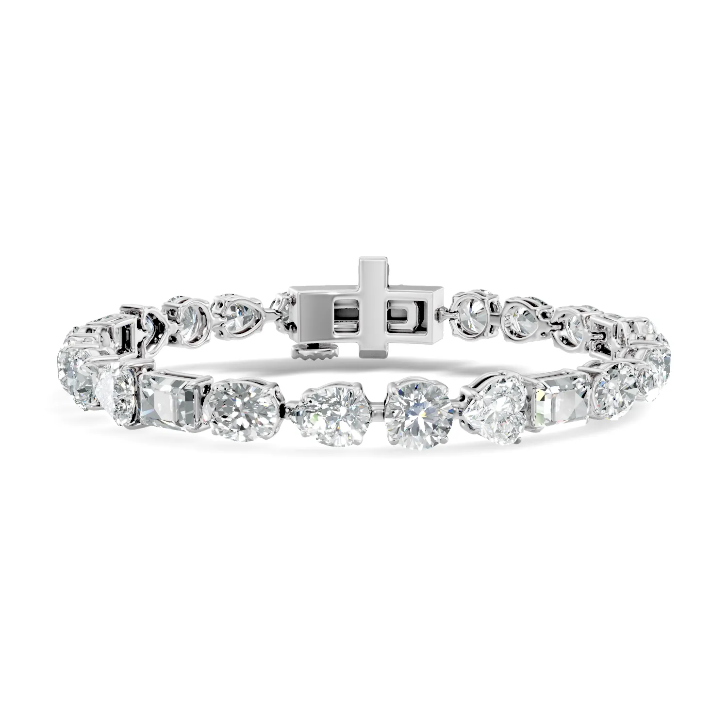 Romantic Multi-Shape Diamond Tennis Bracelet - Image 3