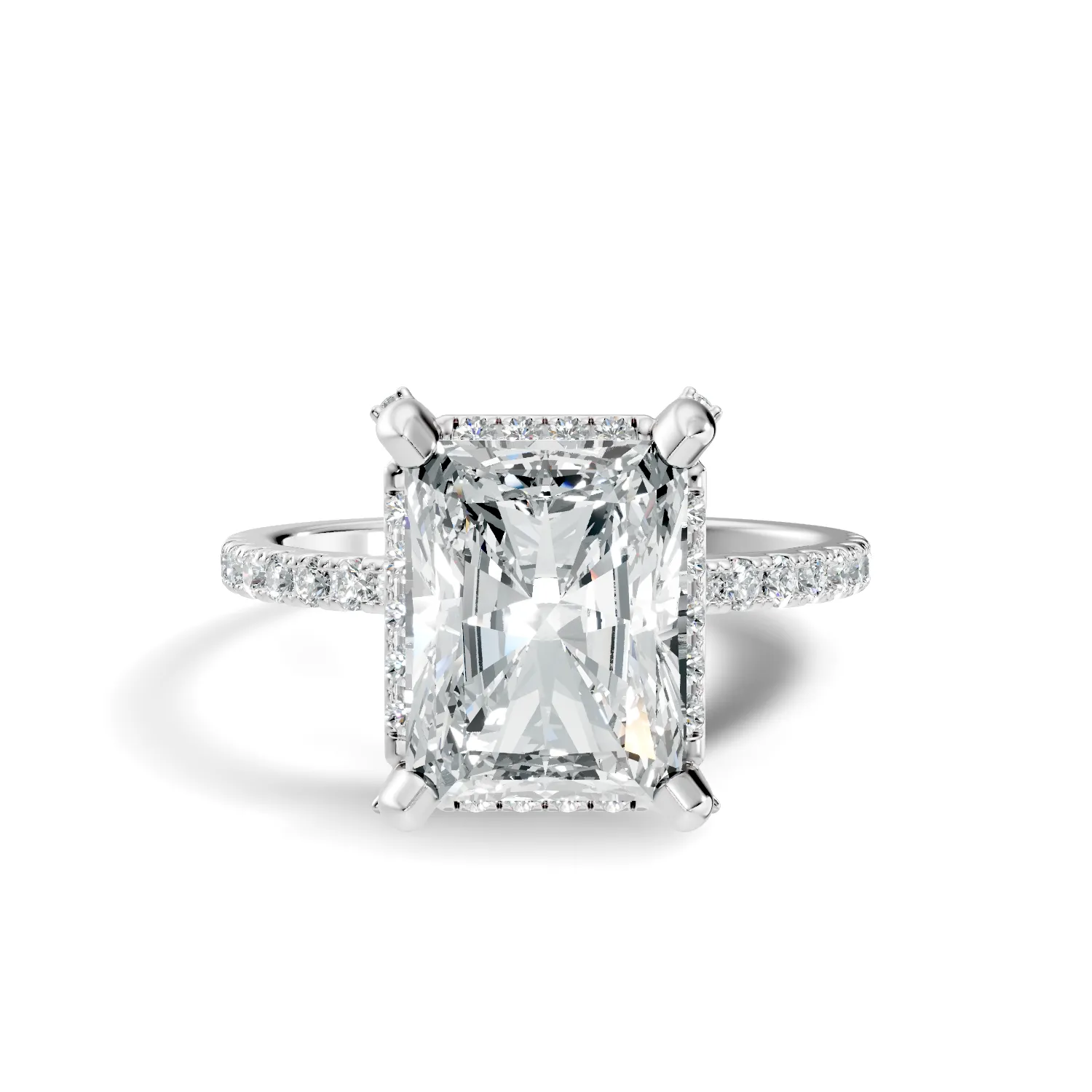 Radiara Radiant Halo Pavé Engagement Ring - Image 2