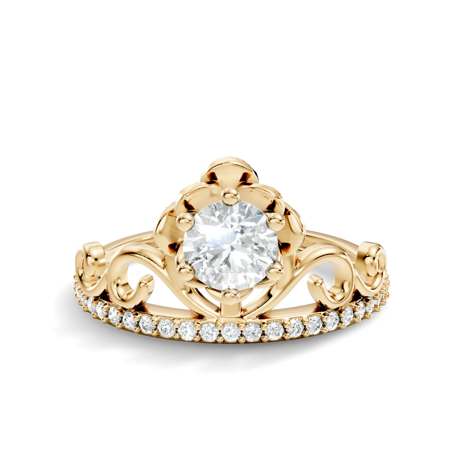Aurelia Crown Round Diamond Ring - Image 5
