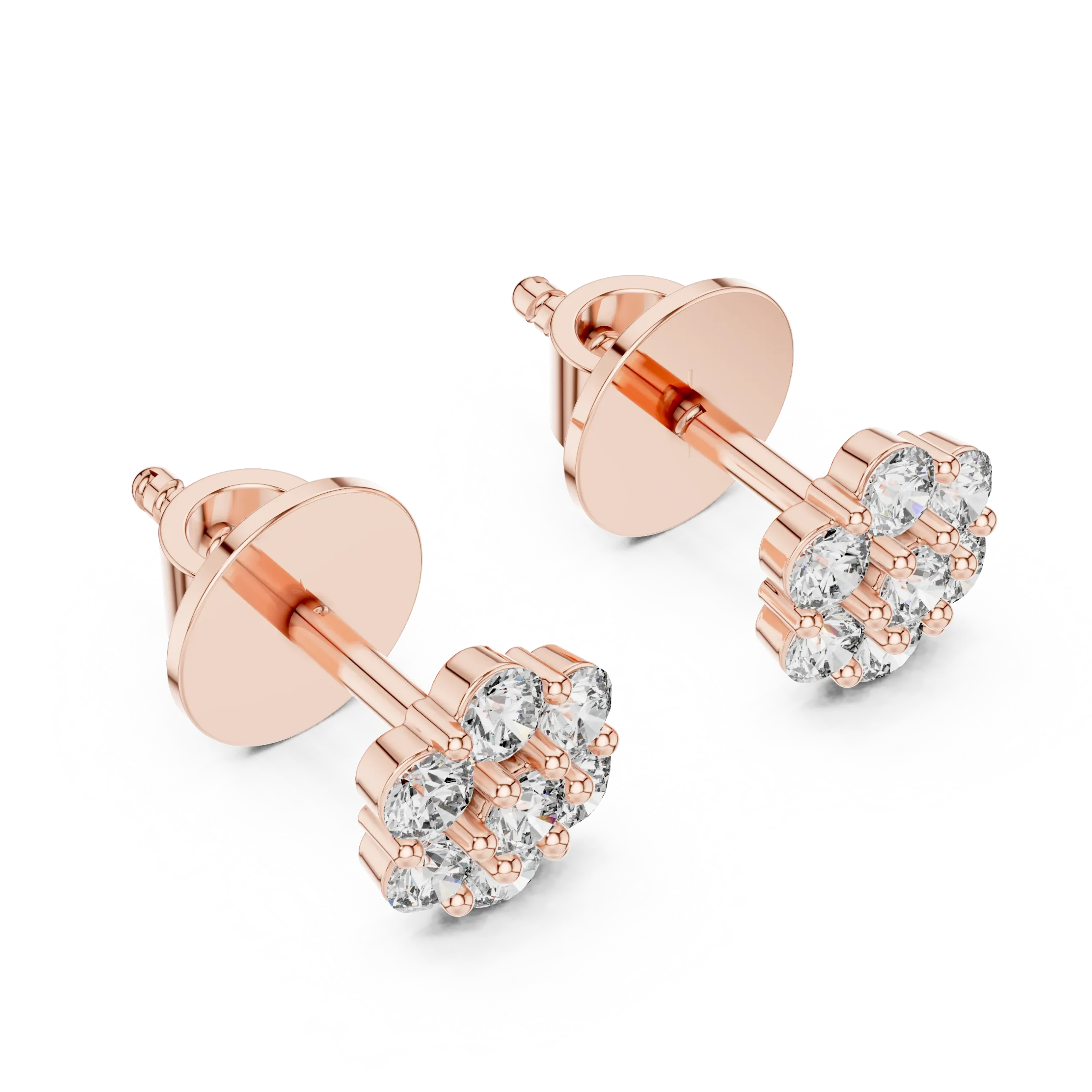 Floral Lab Grown Diamond Stud Earrings