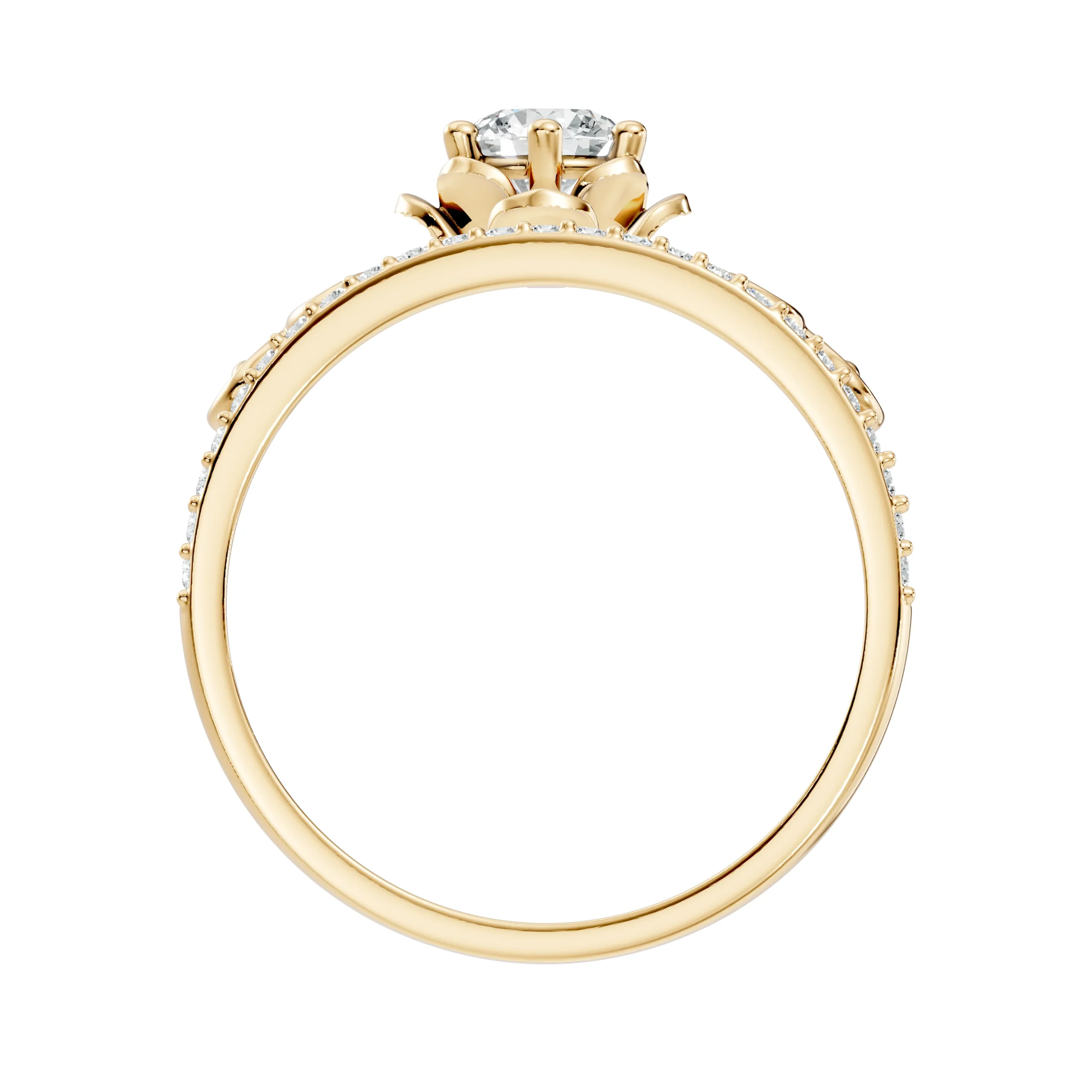 Aurelia Crown Round Diamond Ring - Image 4