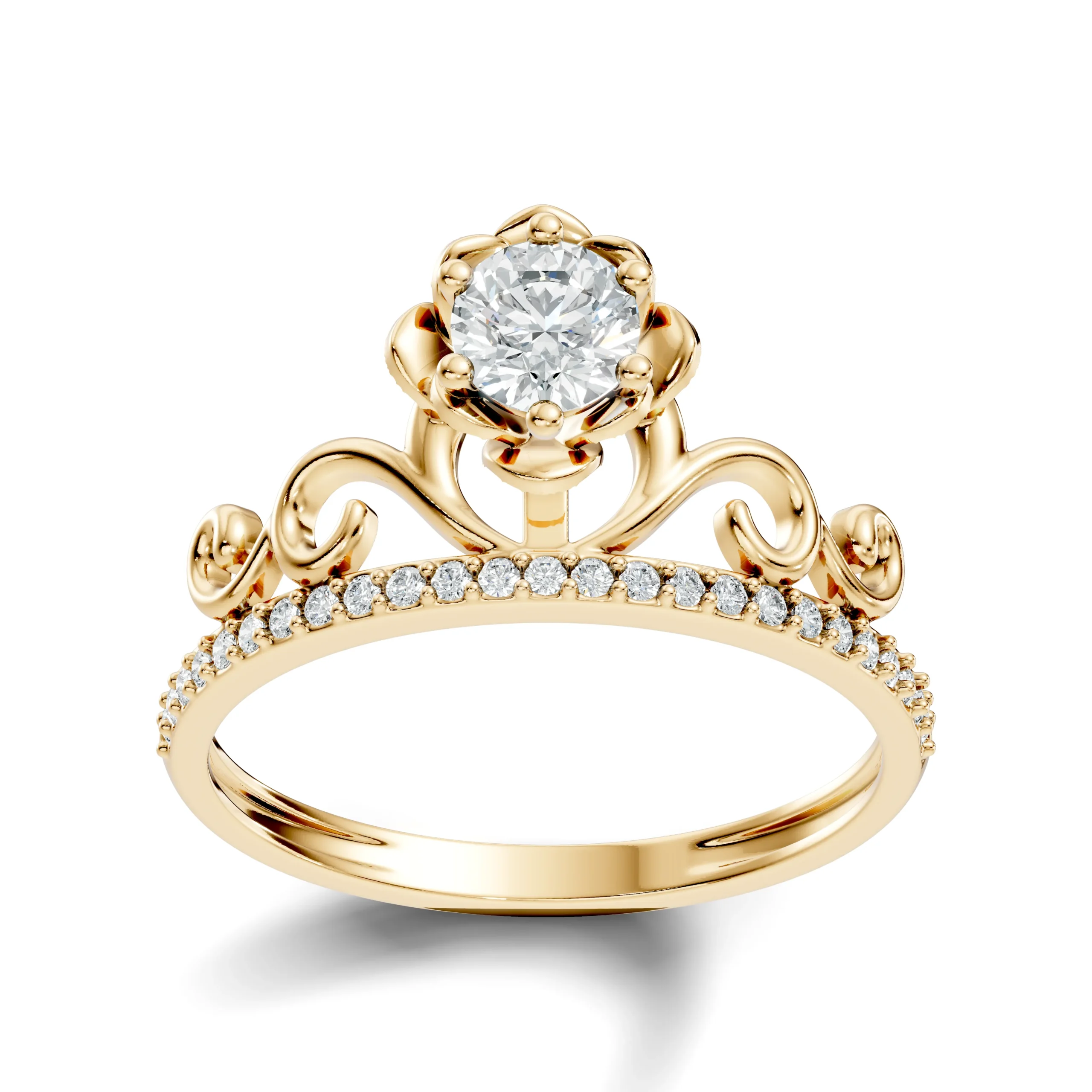 Aurelia Crown Round Diamond Ring - Image 3