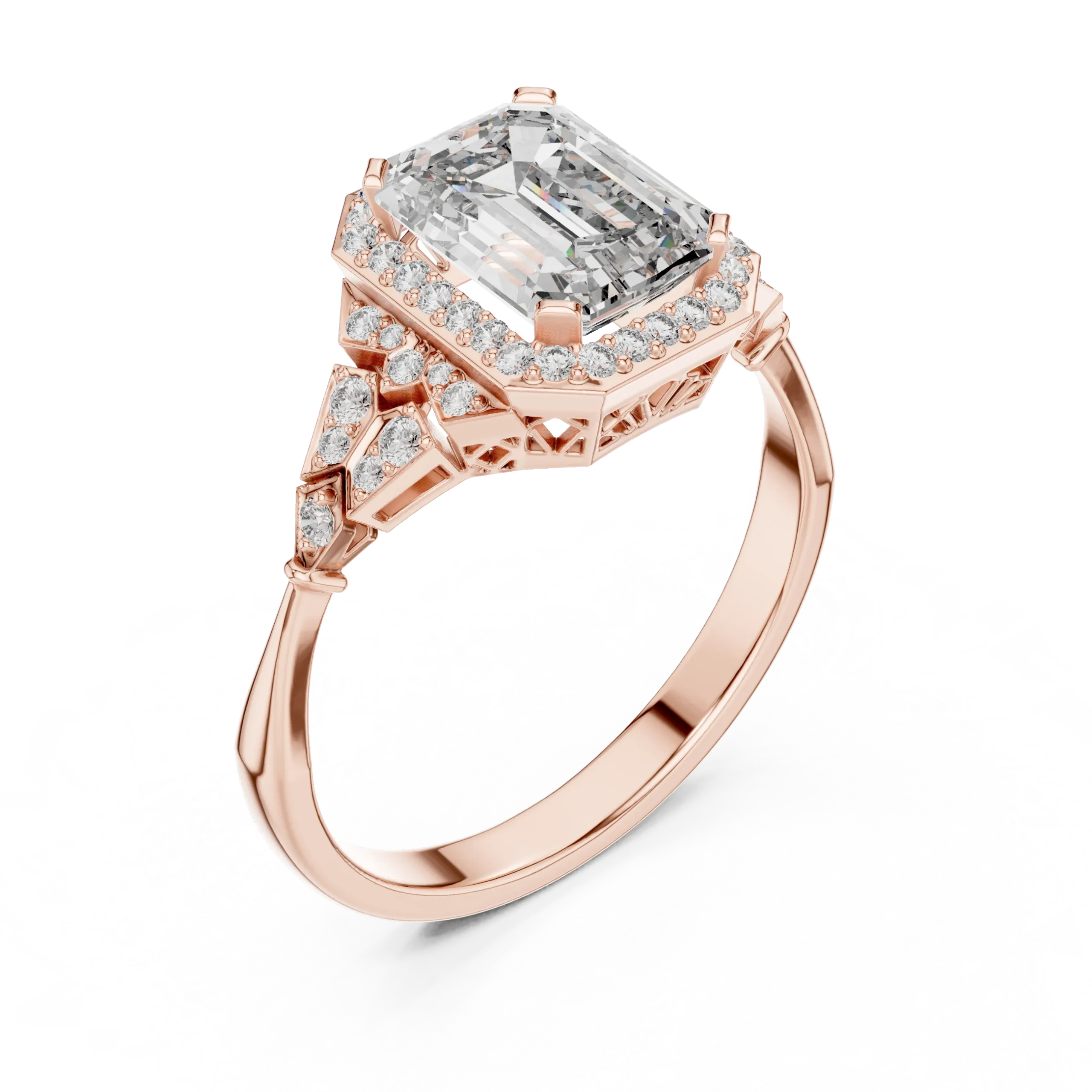Emerelle Emerald & Round Diamond Ring - Image 3