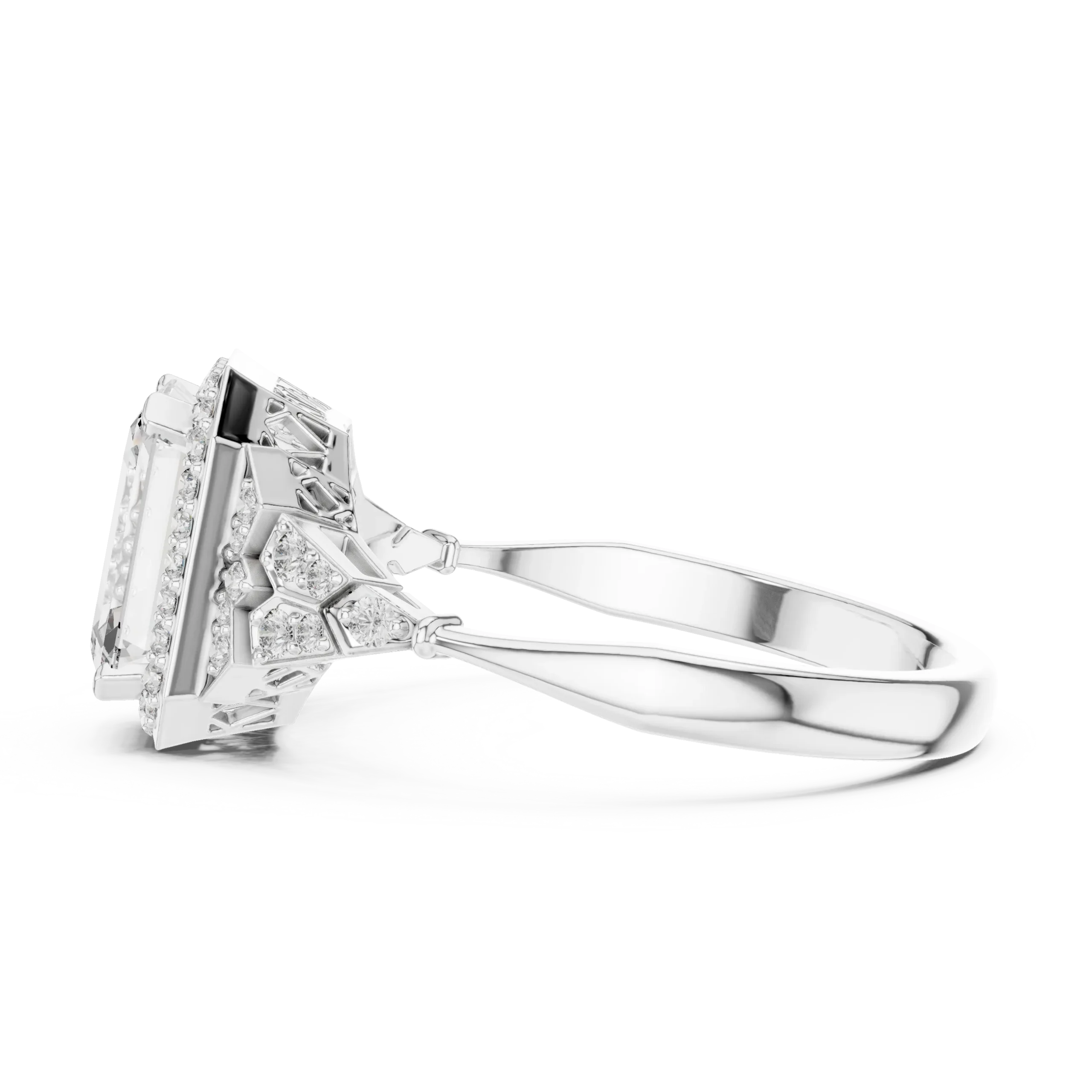 Emerelle Emerald & Round Diamond Ring - Image 5