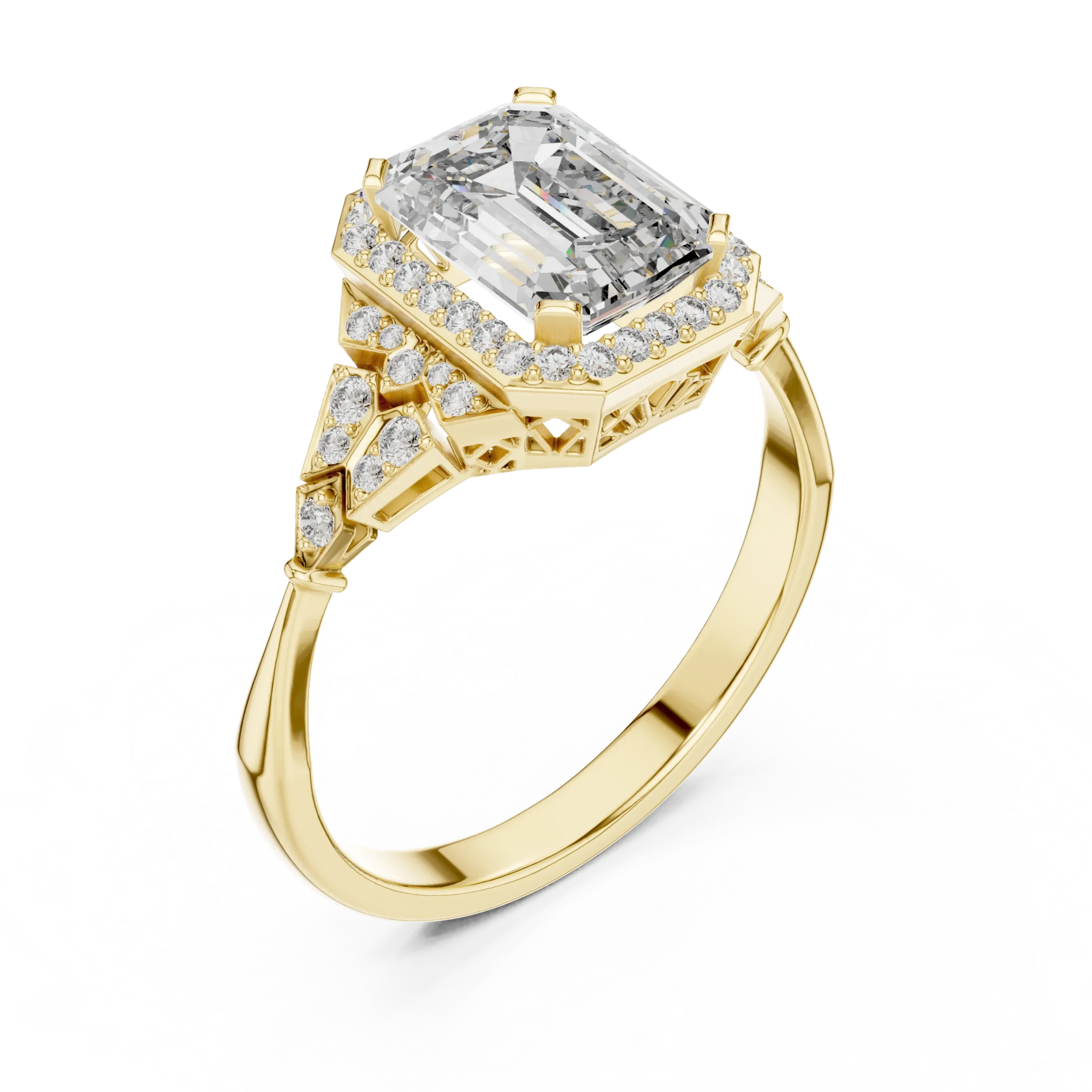 Emerelle Emerald & Round Diamond Ring - Image 2
