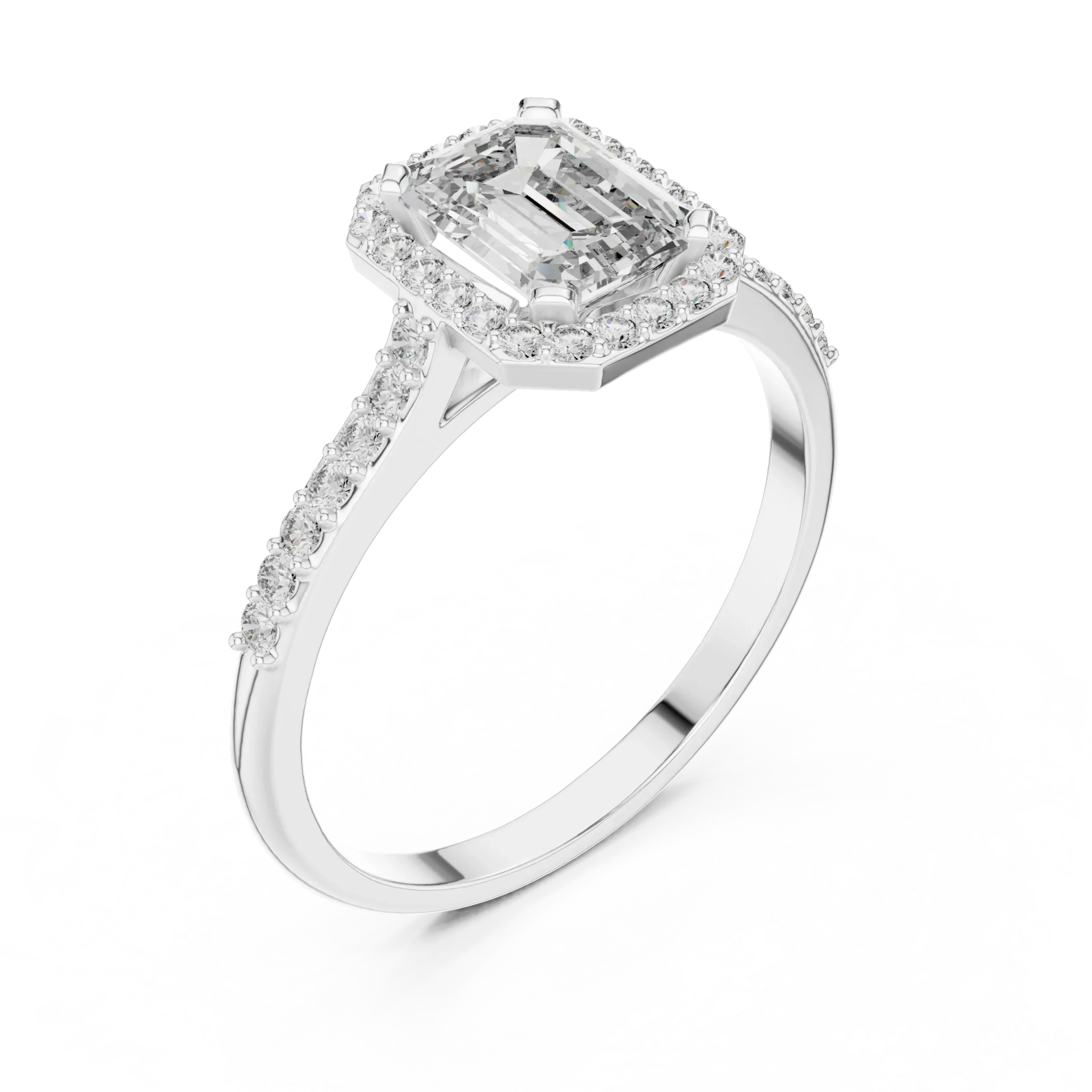 Emerald & Round Diamond Ring - Image 2