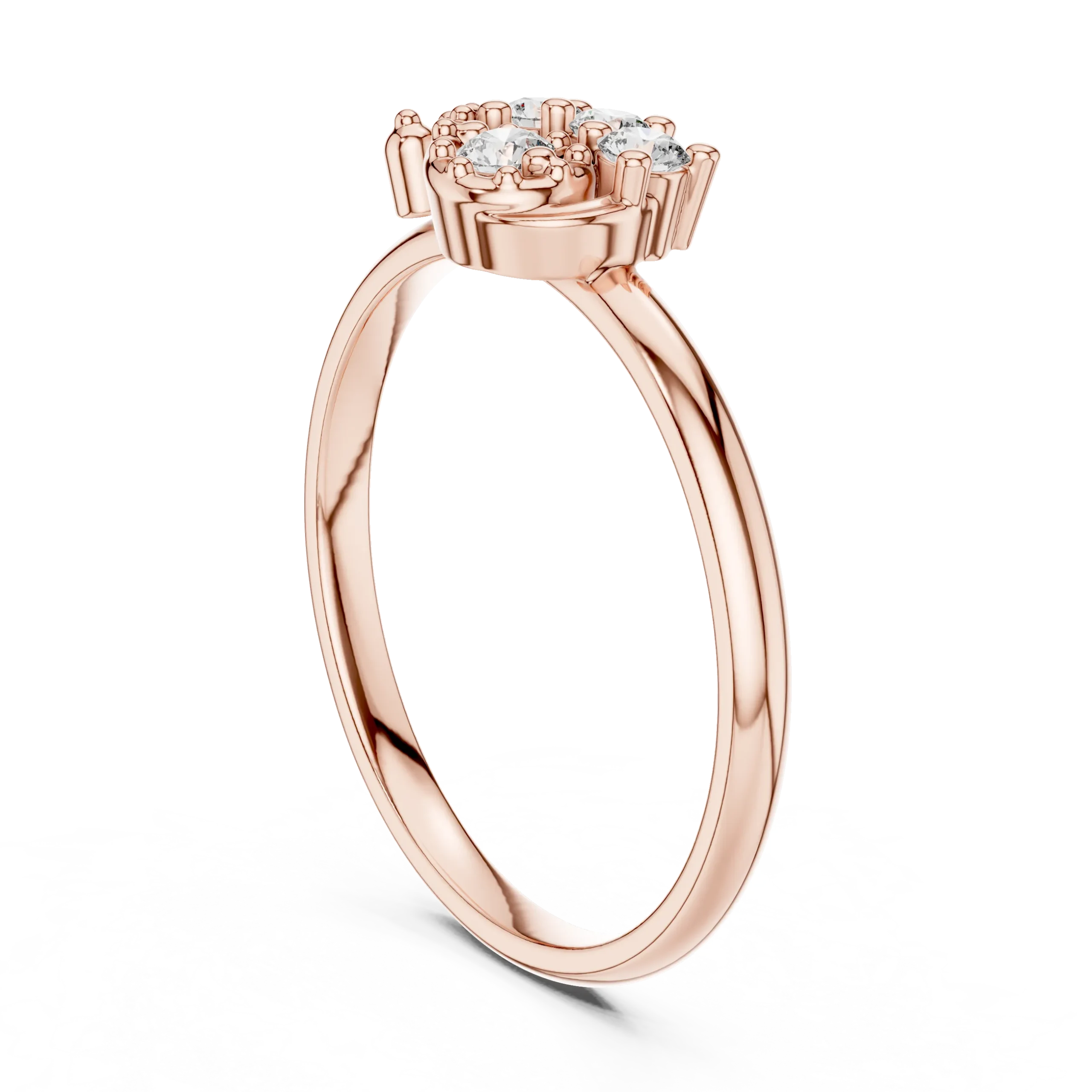 Coralia Rose Gold Crown Cluster Ring - Image 2