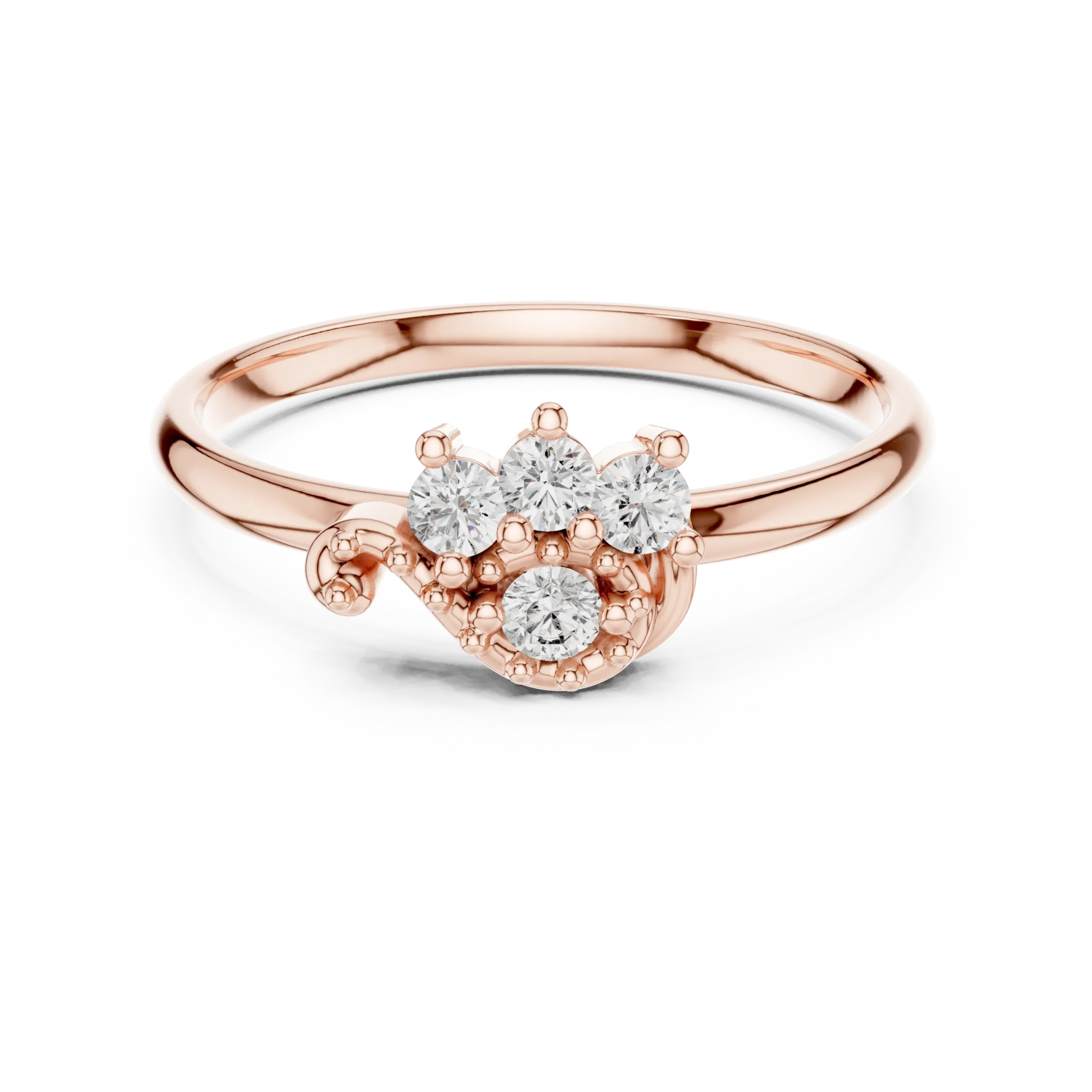 Coralia Rose Gold Crown Cluster Ring - Image 4