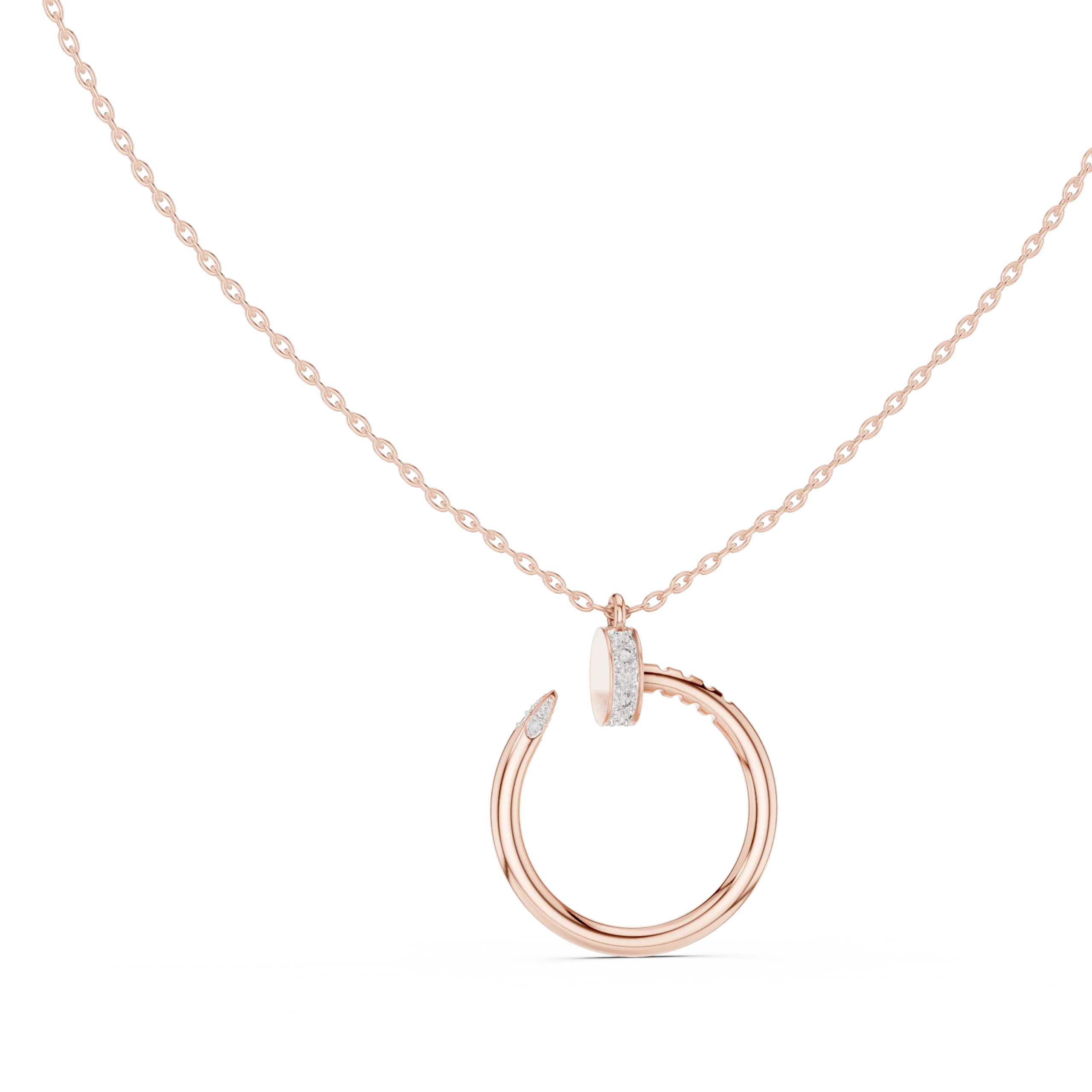 Clovara Nail-Inspired Diamond Necklace