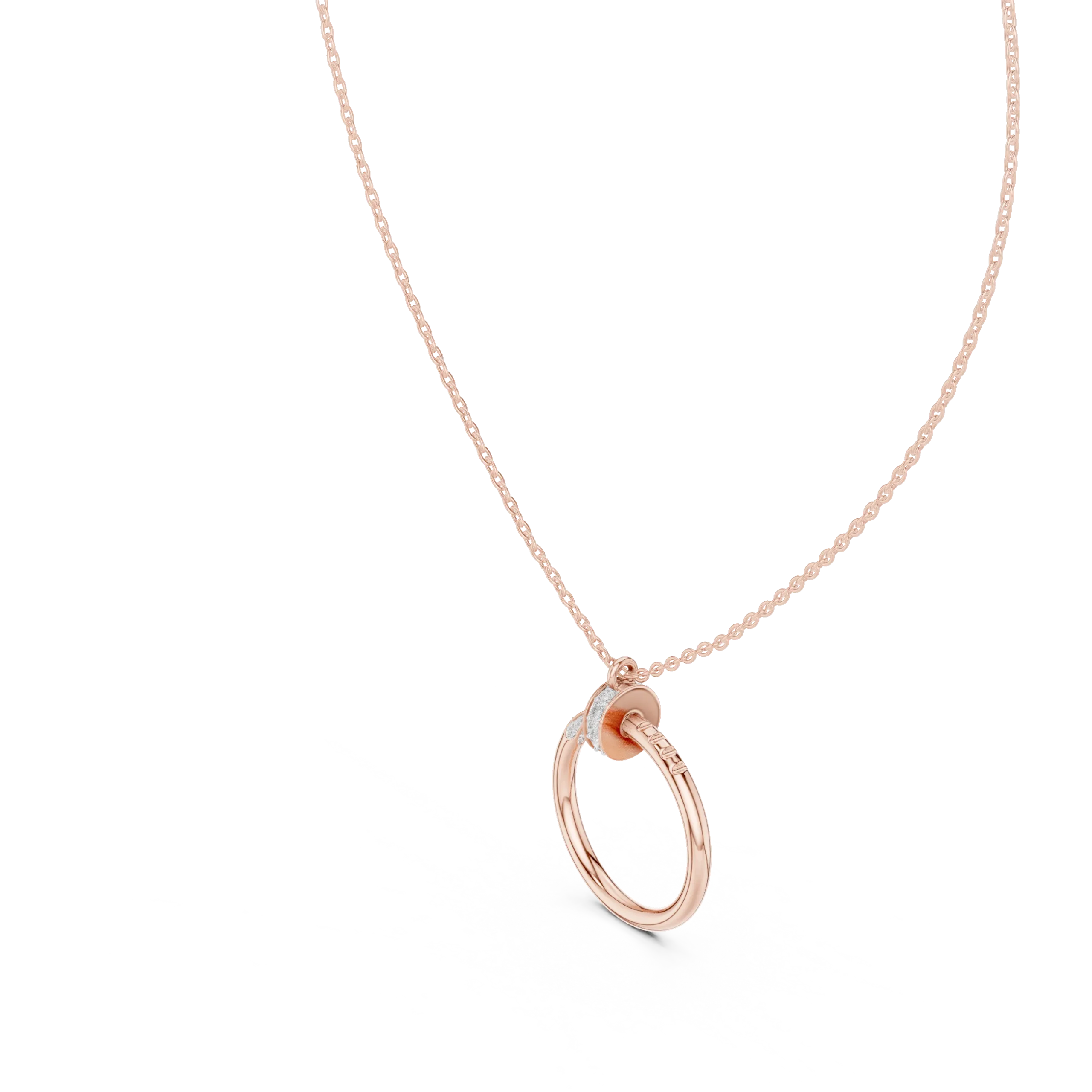 Clovara Nail-Inspired Diamond Necklace - Image 4