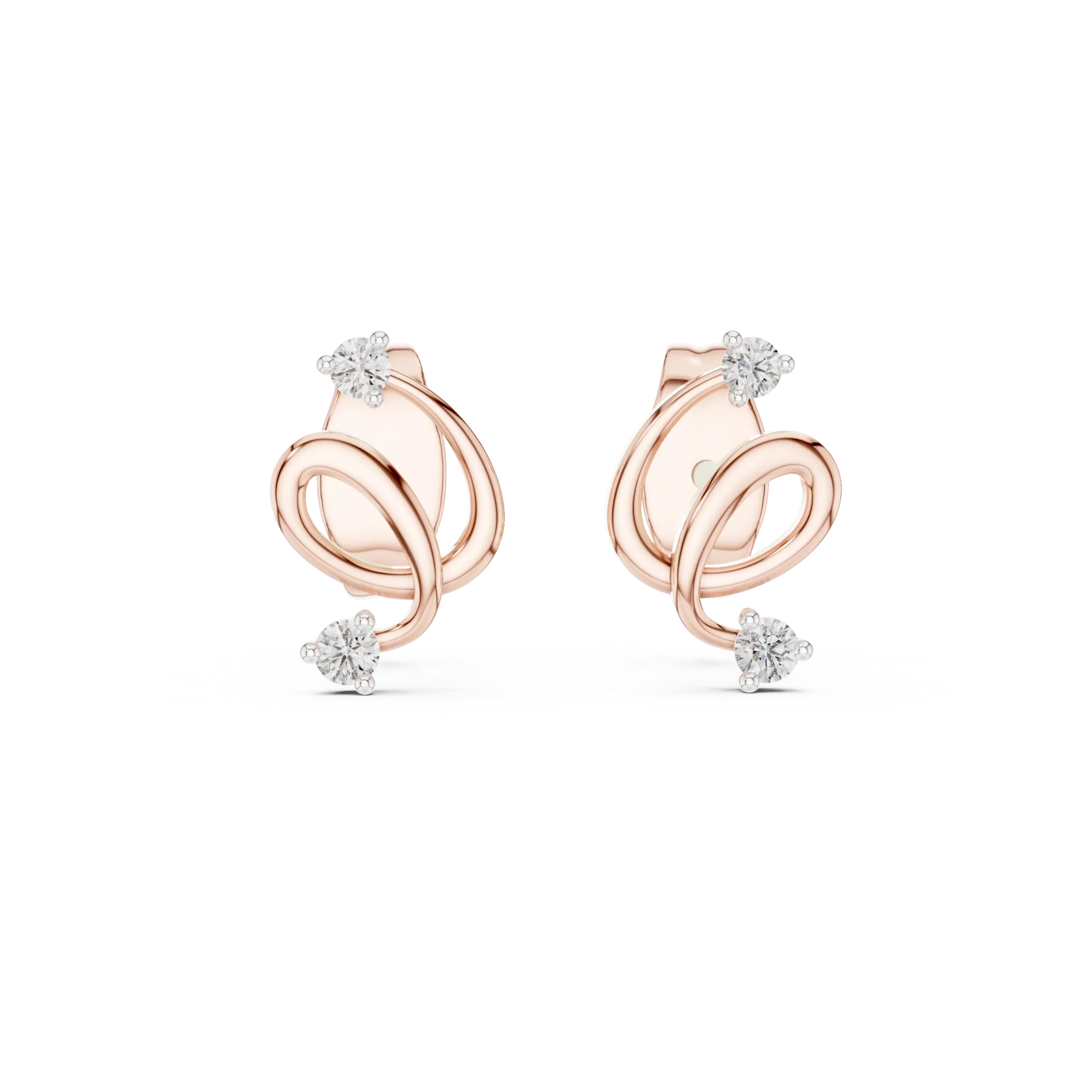 Elaria Knot Lab Diamond Stud Earrings