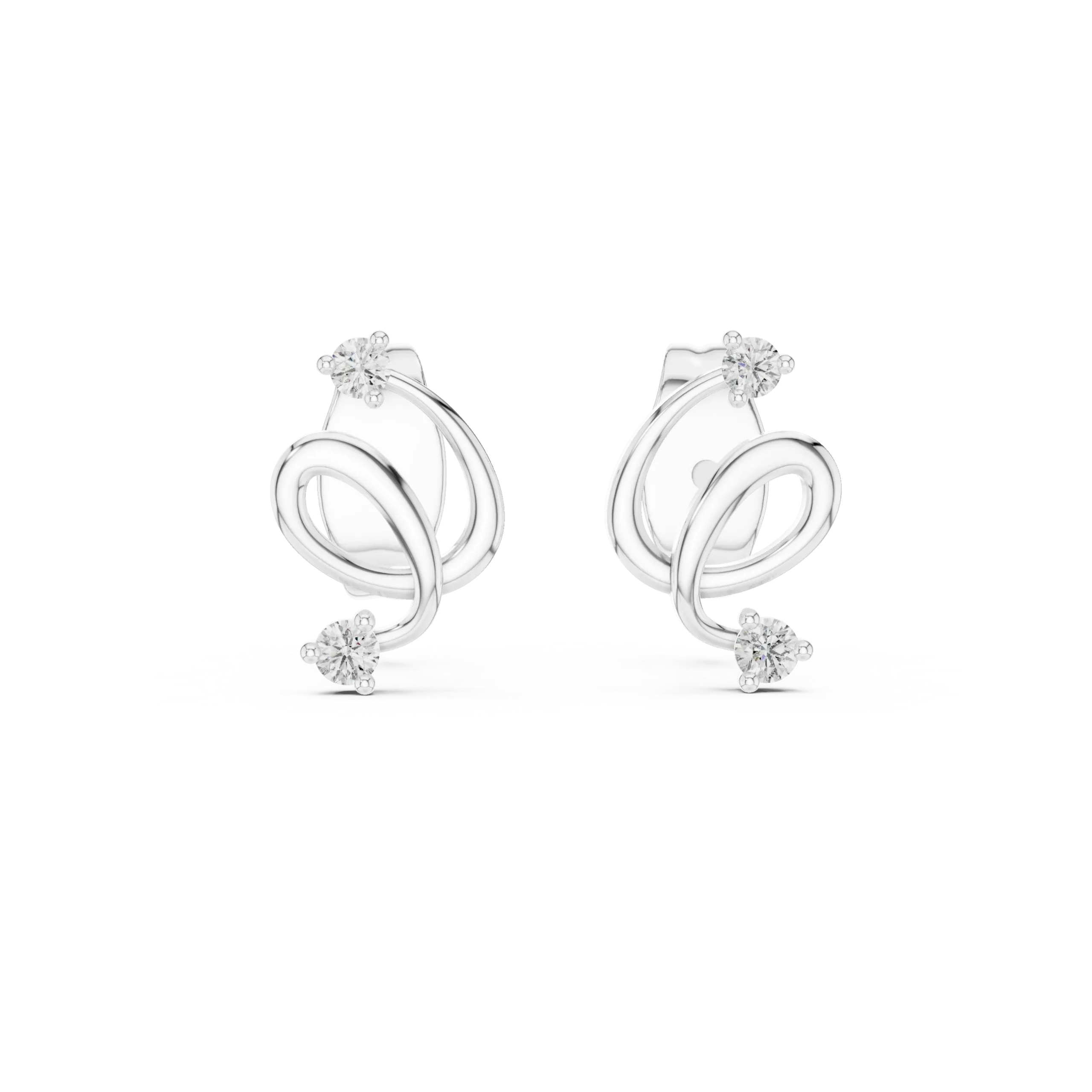 Elaria Knot Lab Diamond Stud Earrings - Image 3