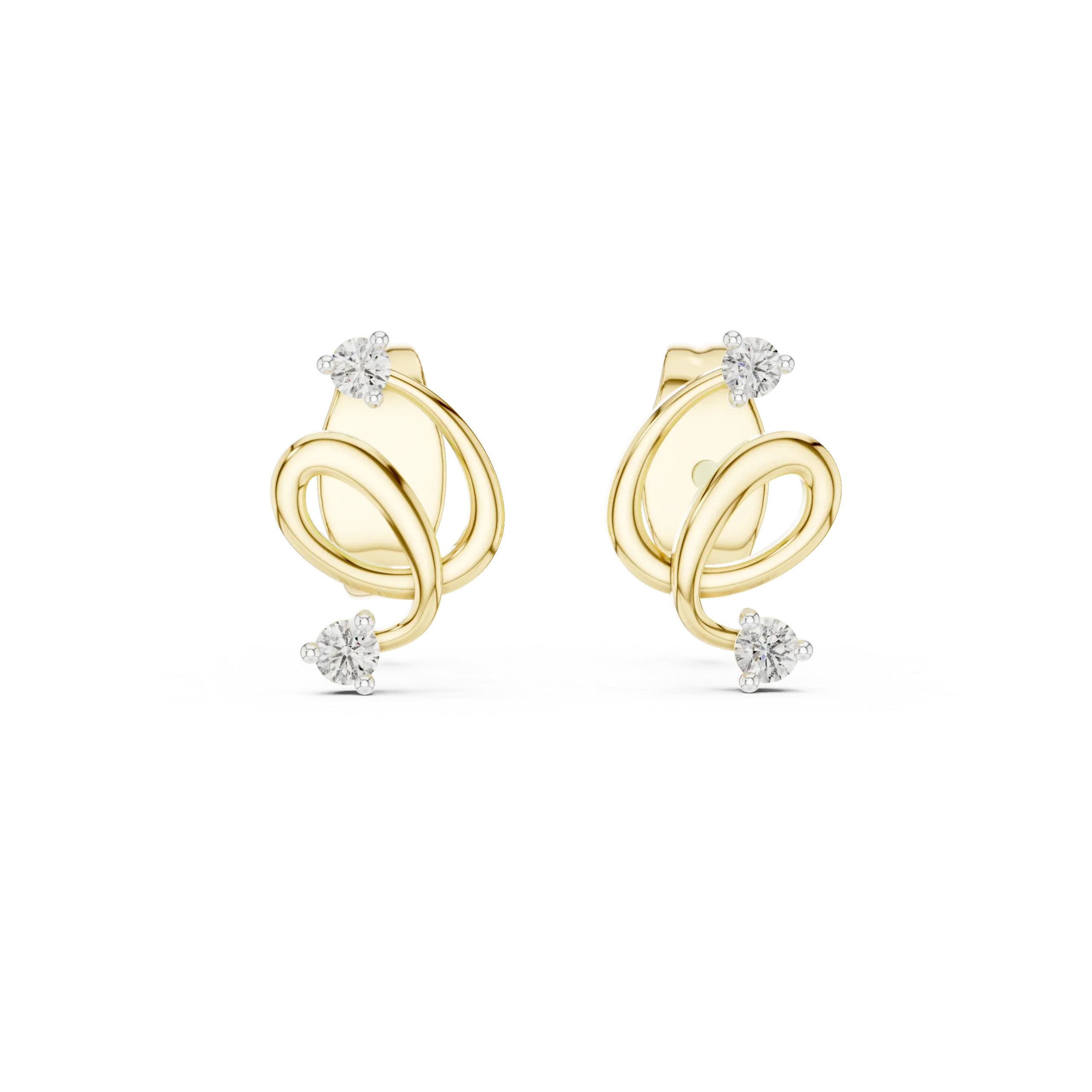 Elaria Knot Lab Diamond Stud Earrings - Image 2