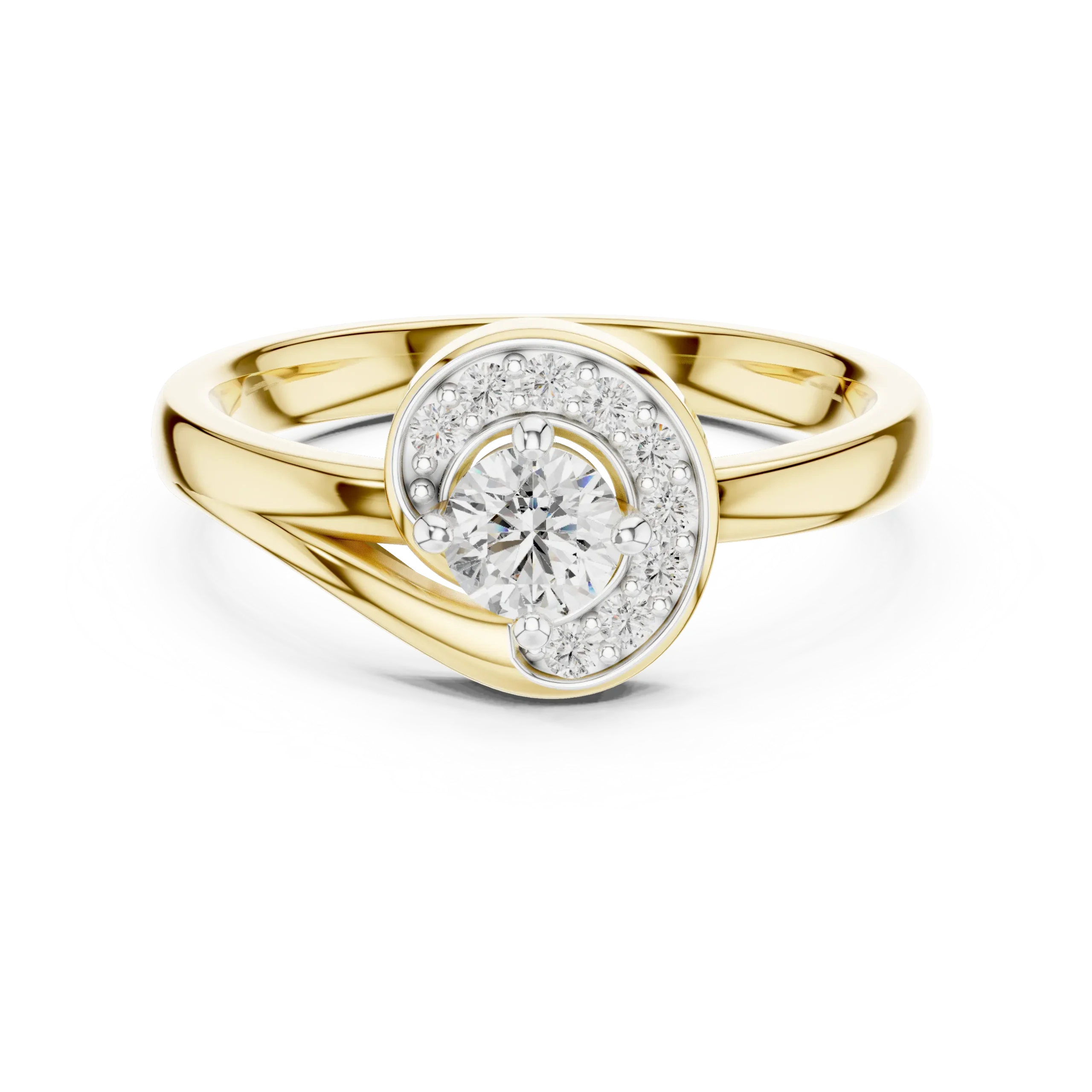 Artelle Asymmetrical Halo Diamond Ring