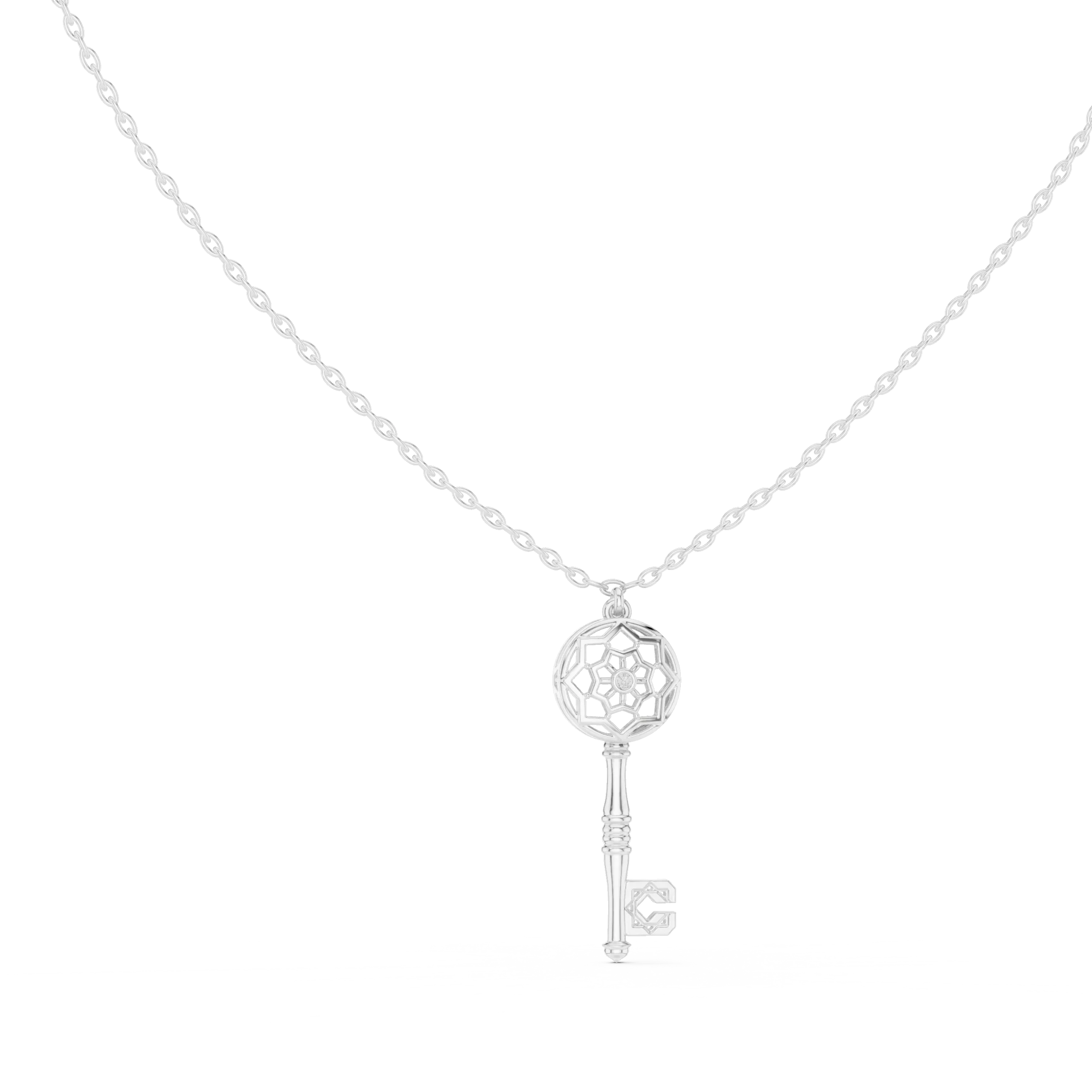 Geovara Lattice Key Diamond Pendant - Image 3