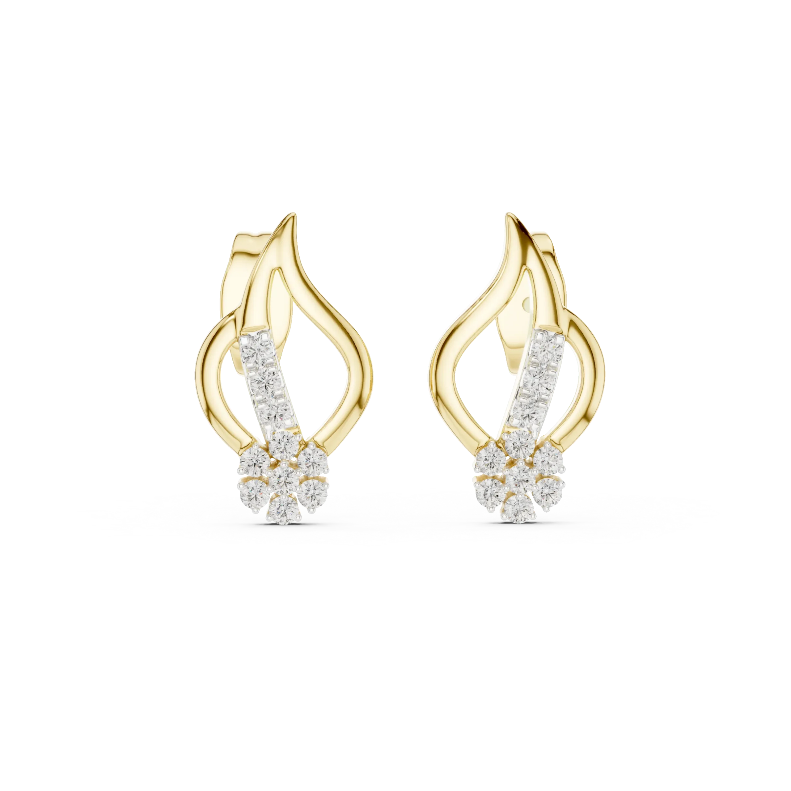 Florielle Rose Gold Floral Diamond Earrings