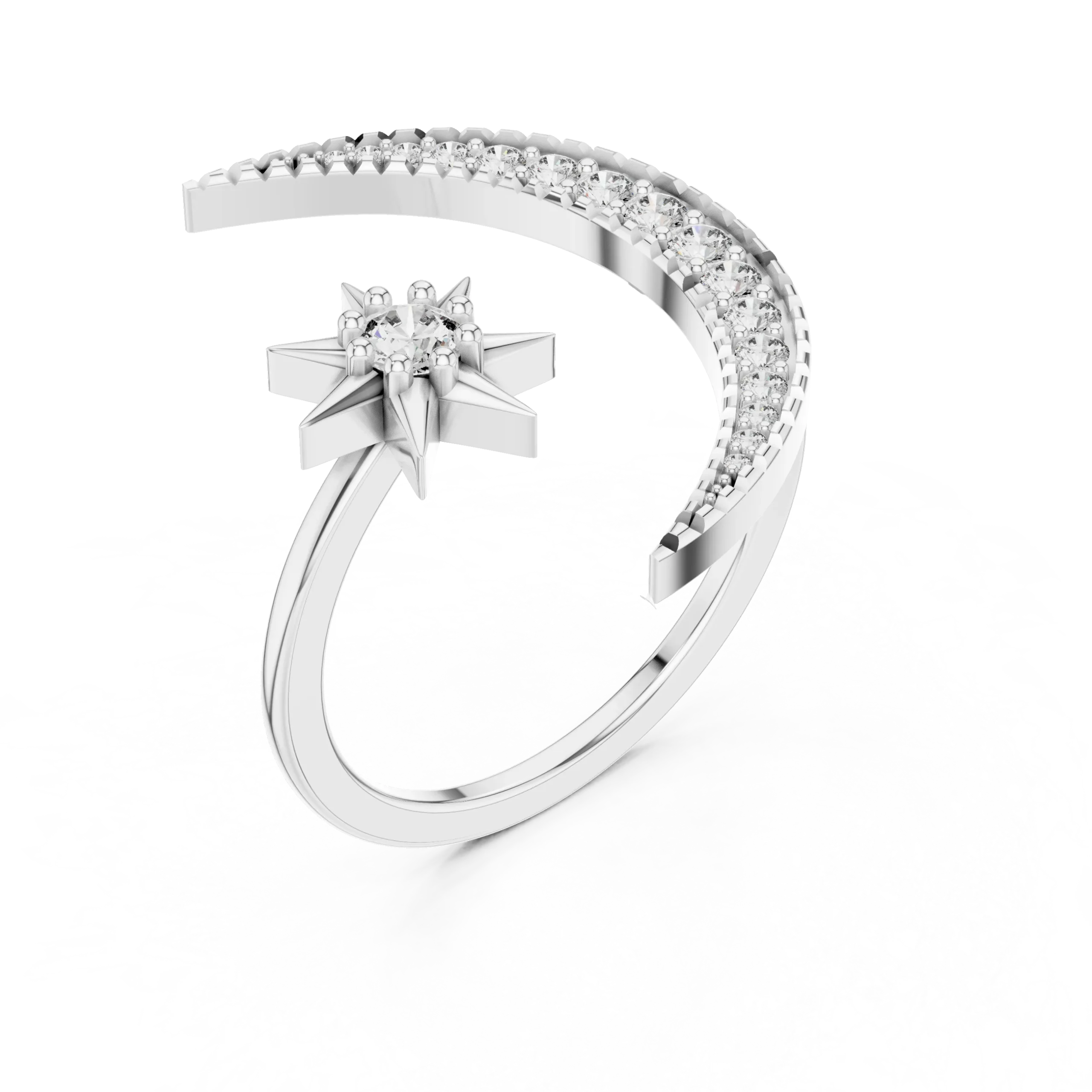 Celestia Crescent Moon Diamond Ring - Image 3