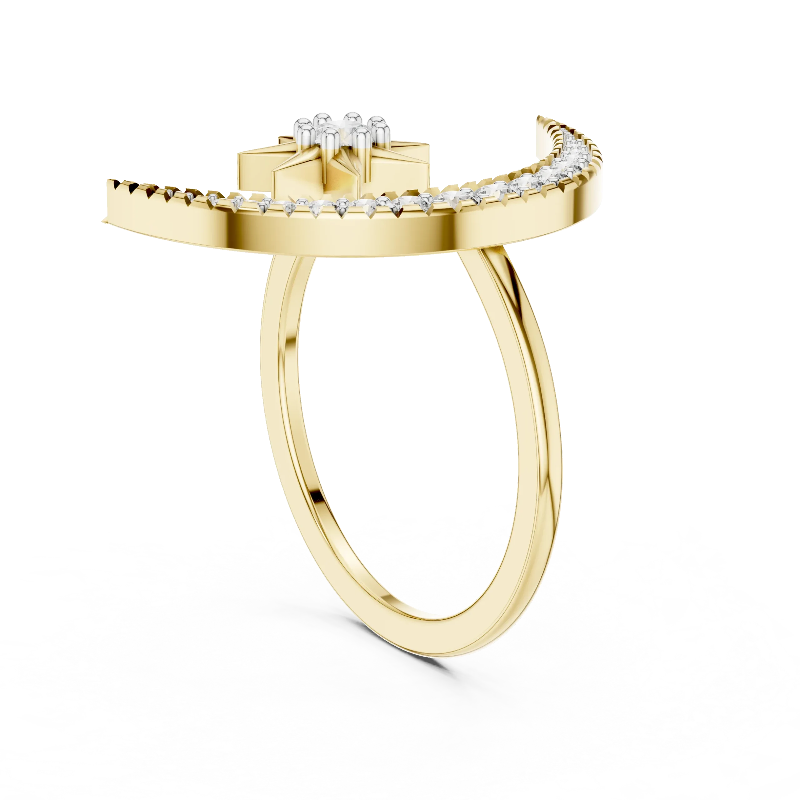 Celestia Crescent Moon Diamond Ring - Image 5
