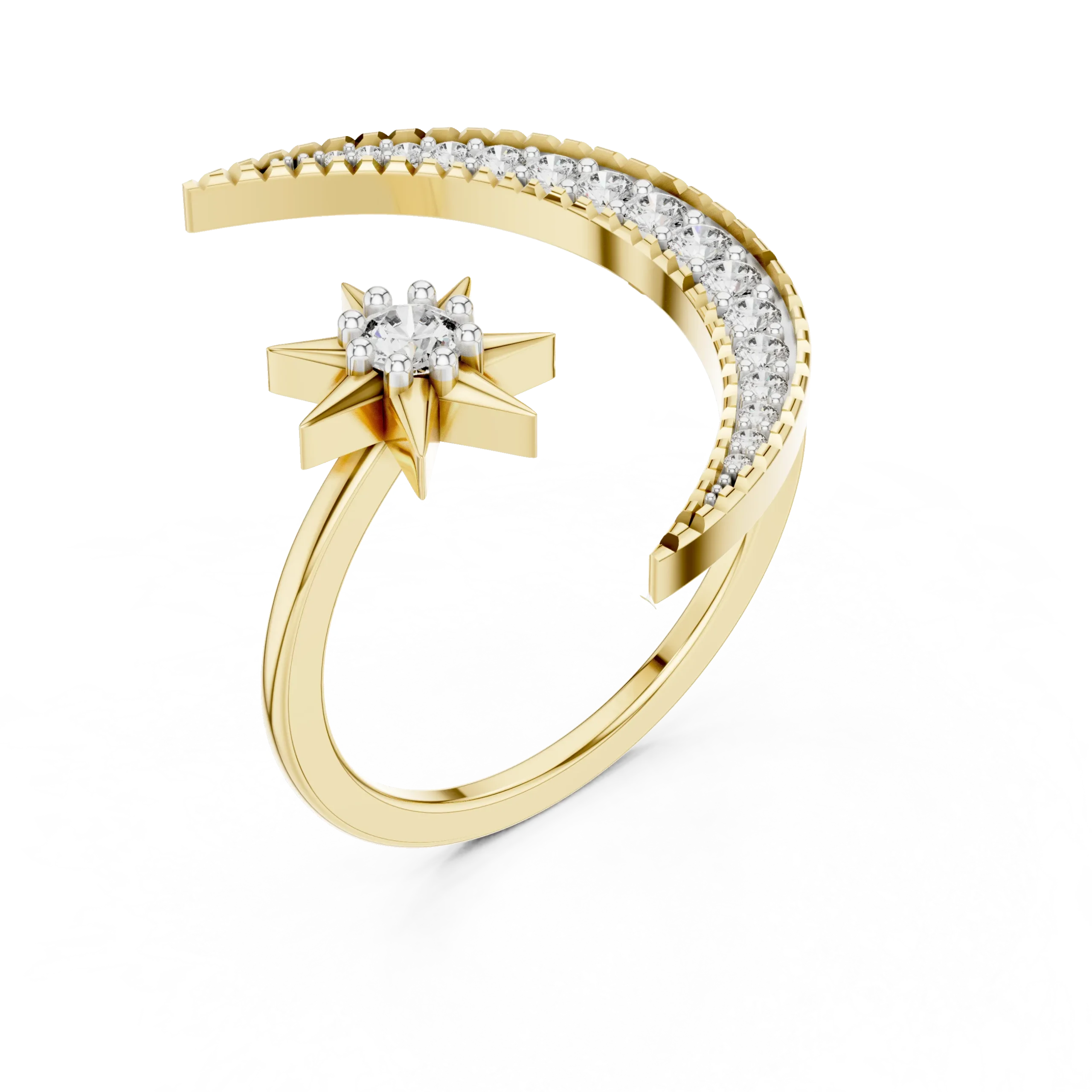 Celestia Crescent Moon Diamond Ring