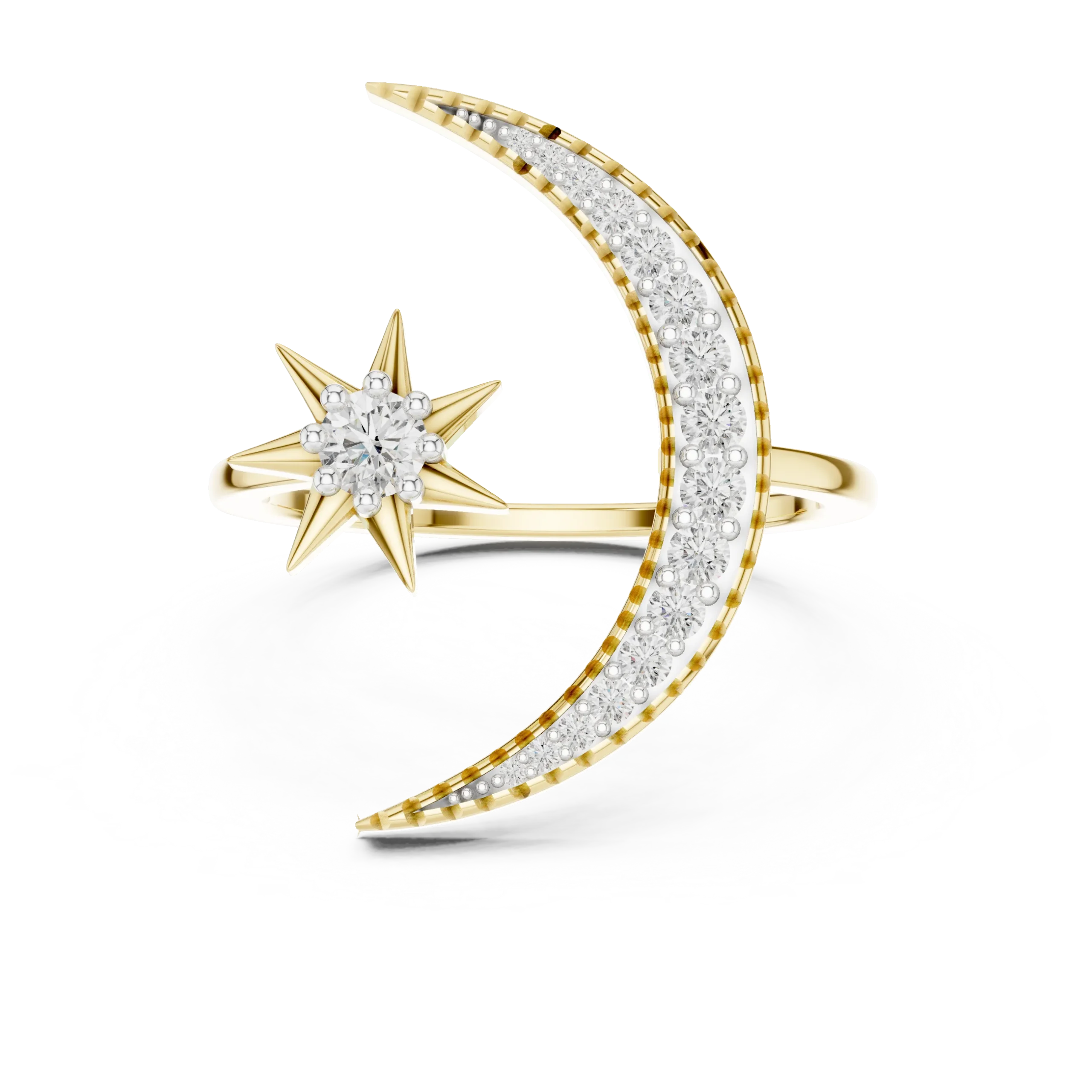Celestia Crescent Moon Diamond Ring - Image 4