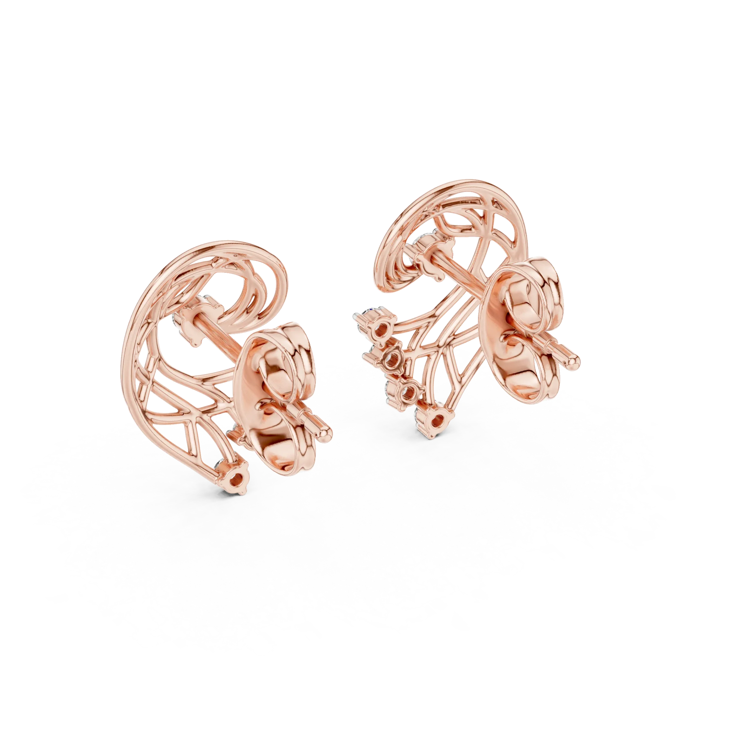 Fleuria Floral Diamond Stud Earrings - Image 2