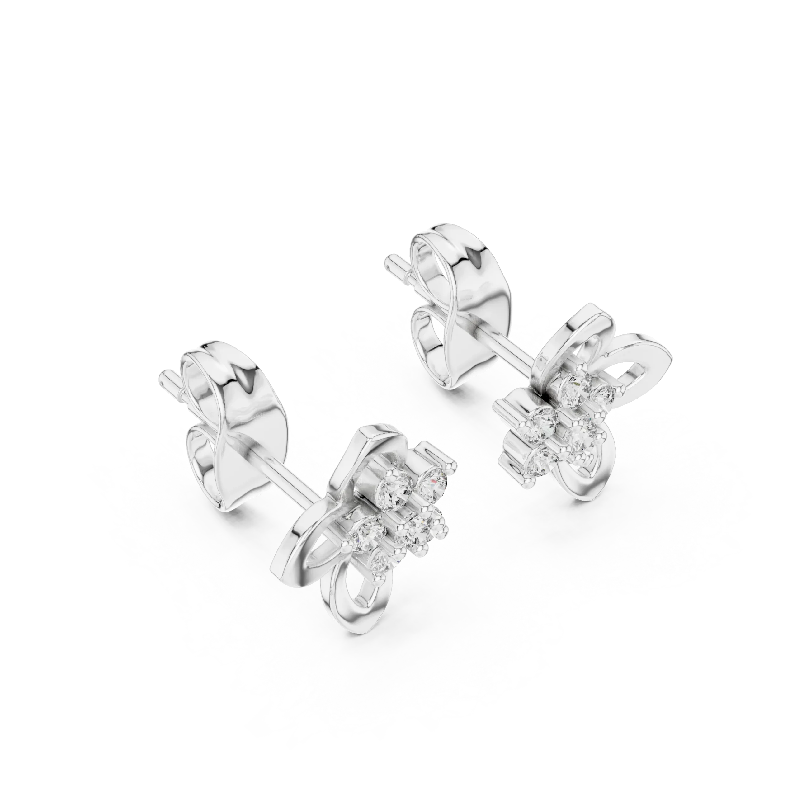 Fleurelle White Gold Diamond Earrings