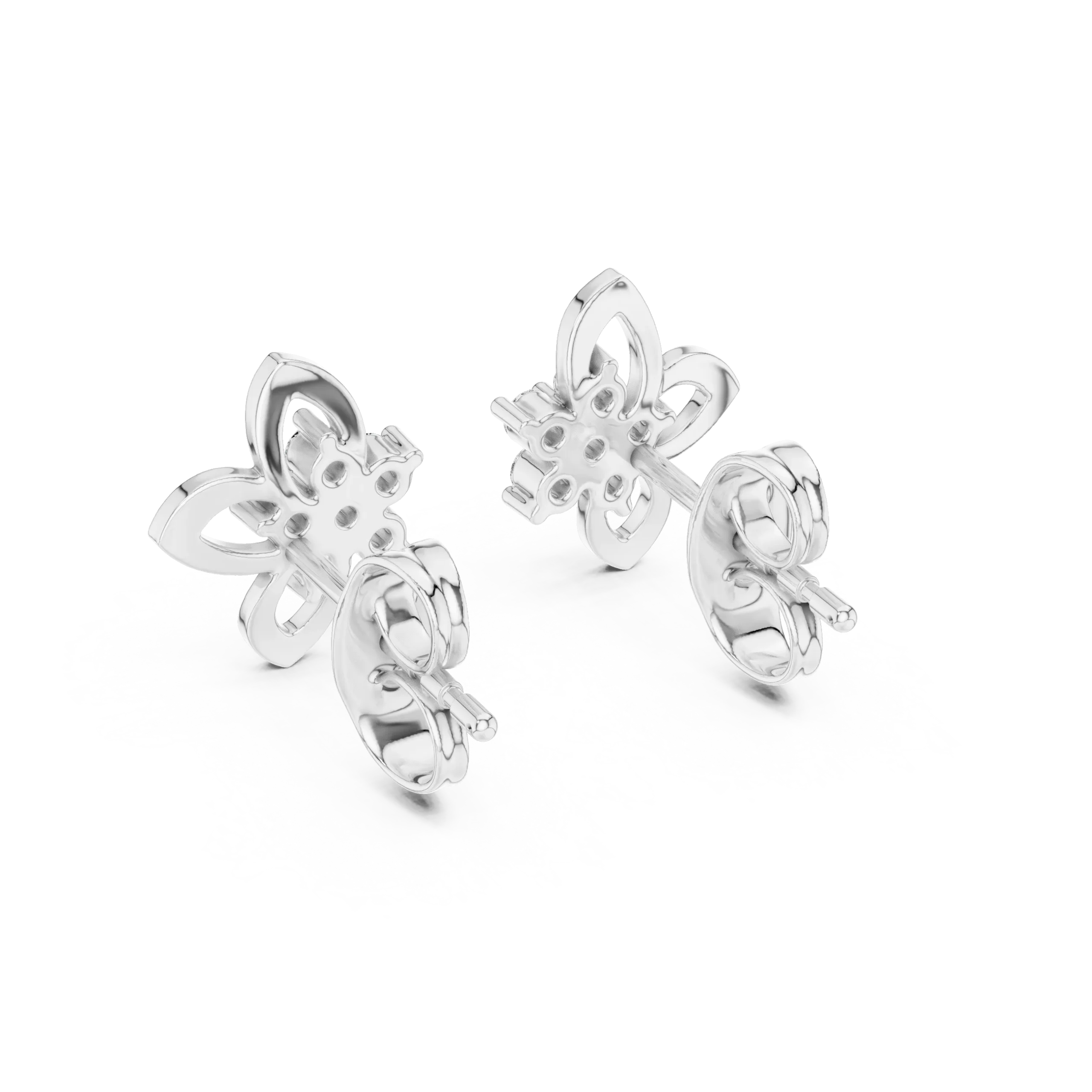 Fleurelle White Gold Diamond Earrings - Image 2