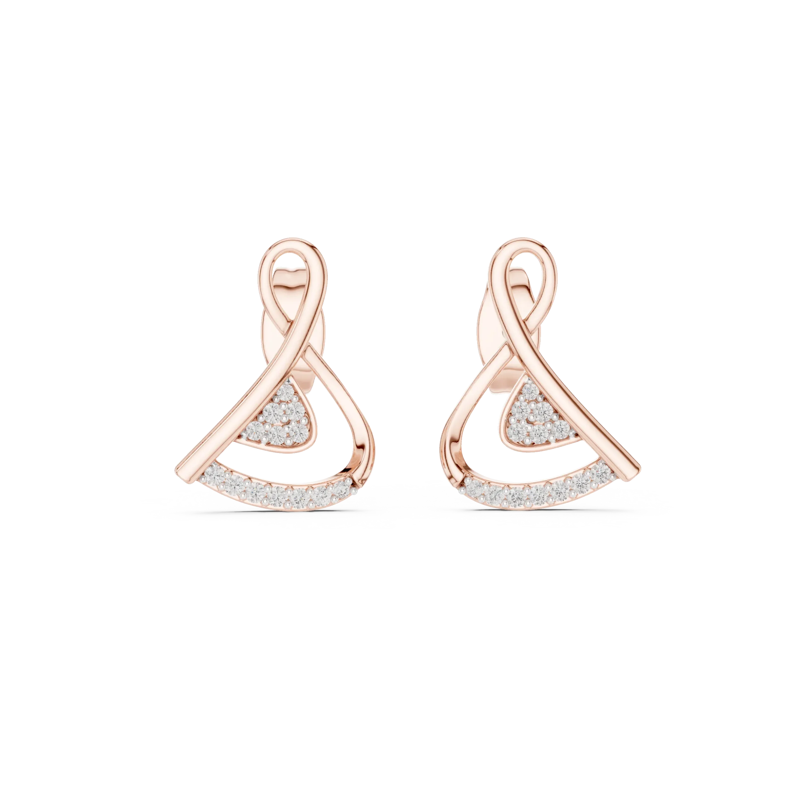 Eloria Twisted Diamond Drop Earrings - Image 3