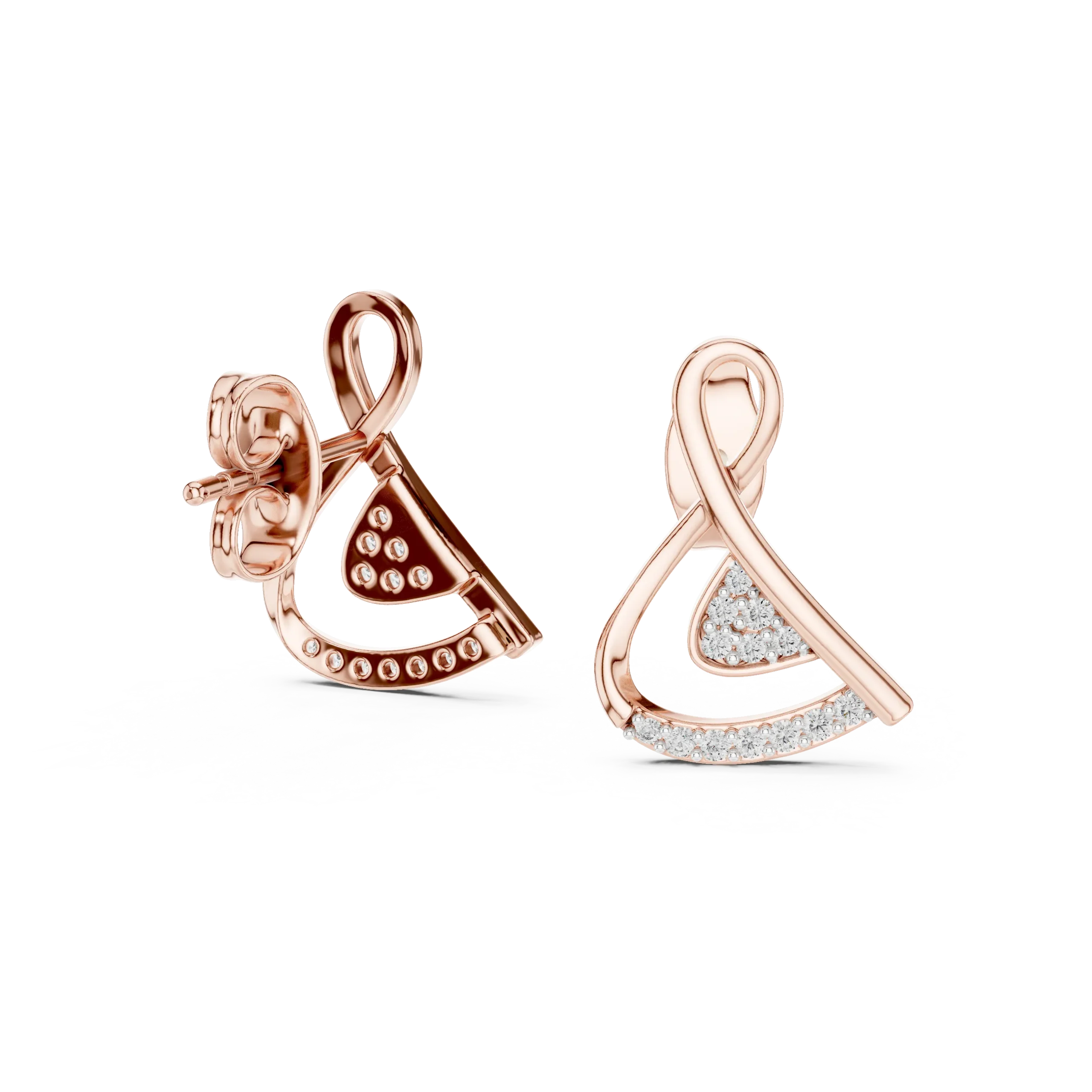 Eloria Twisted Diamond Drop Earrings - Image 4