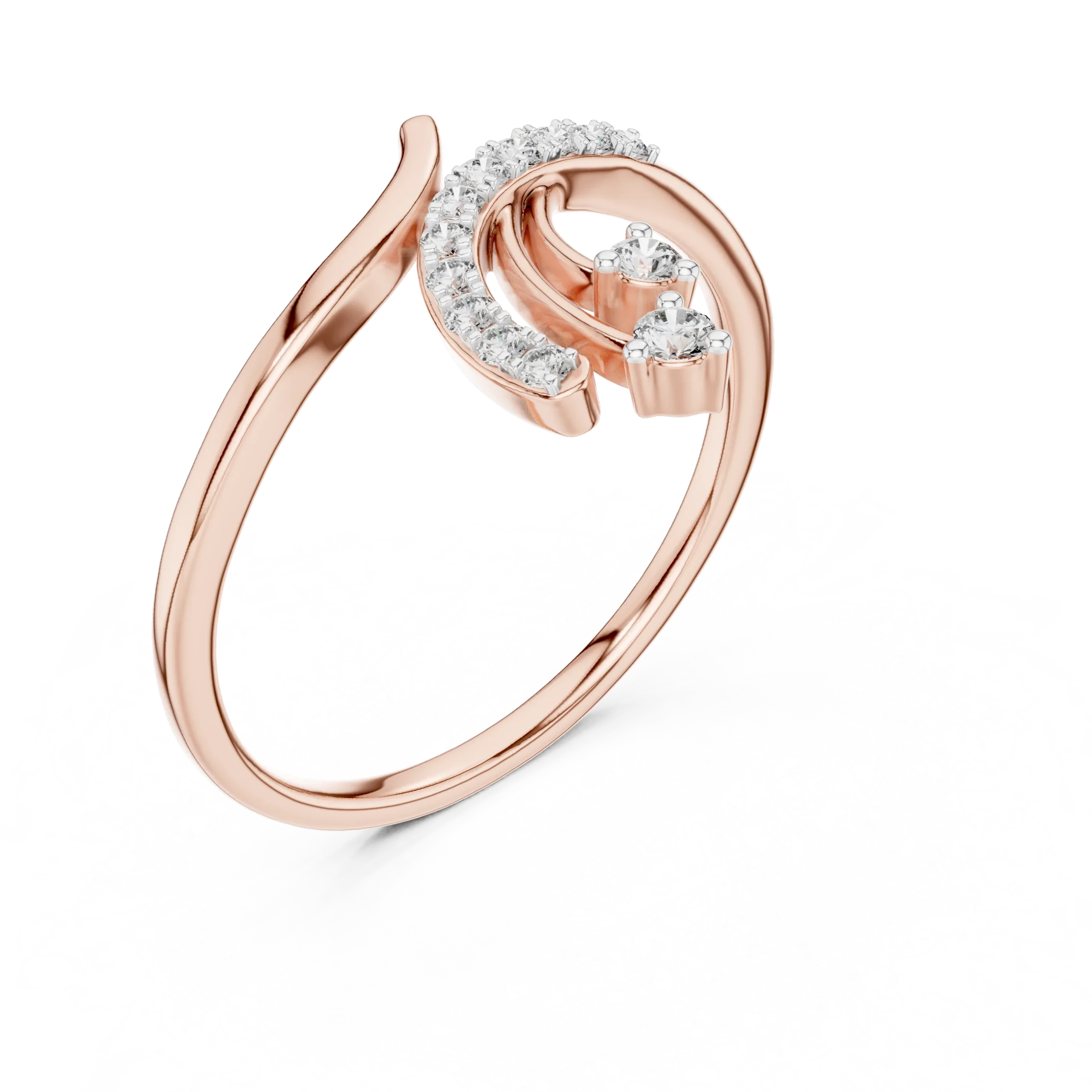 Celestara Waterfall Diamond Bypass Ring - Image 2