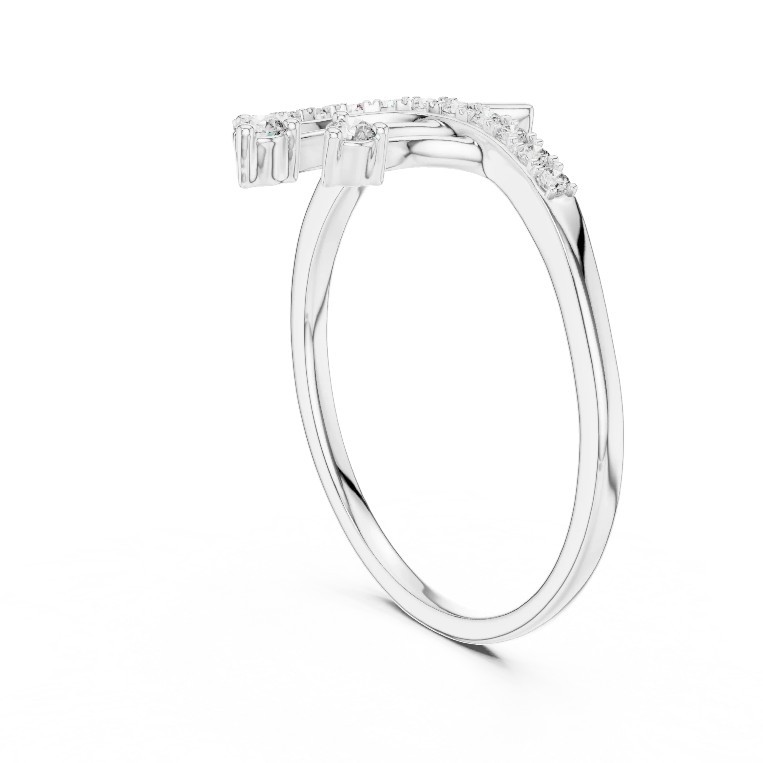 Celestara Waterfall Diamond Bypass Ring - Image 6