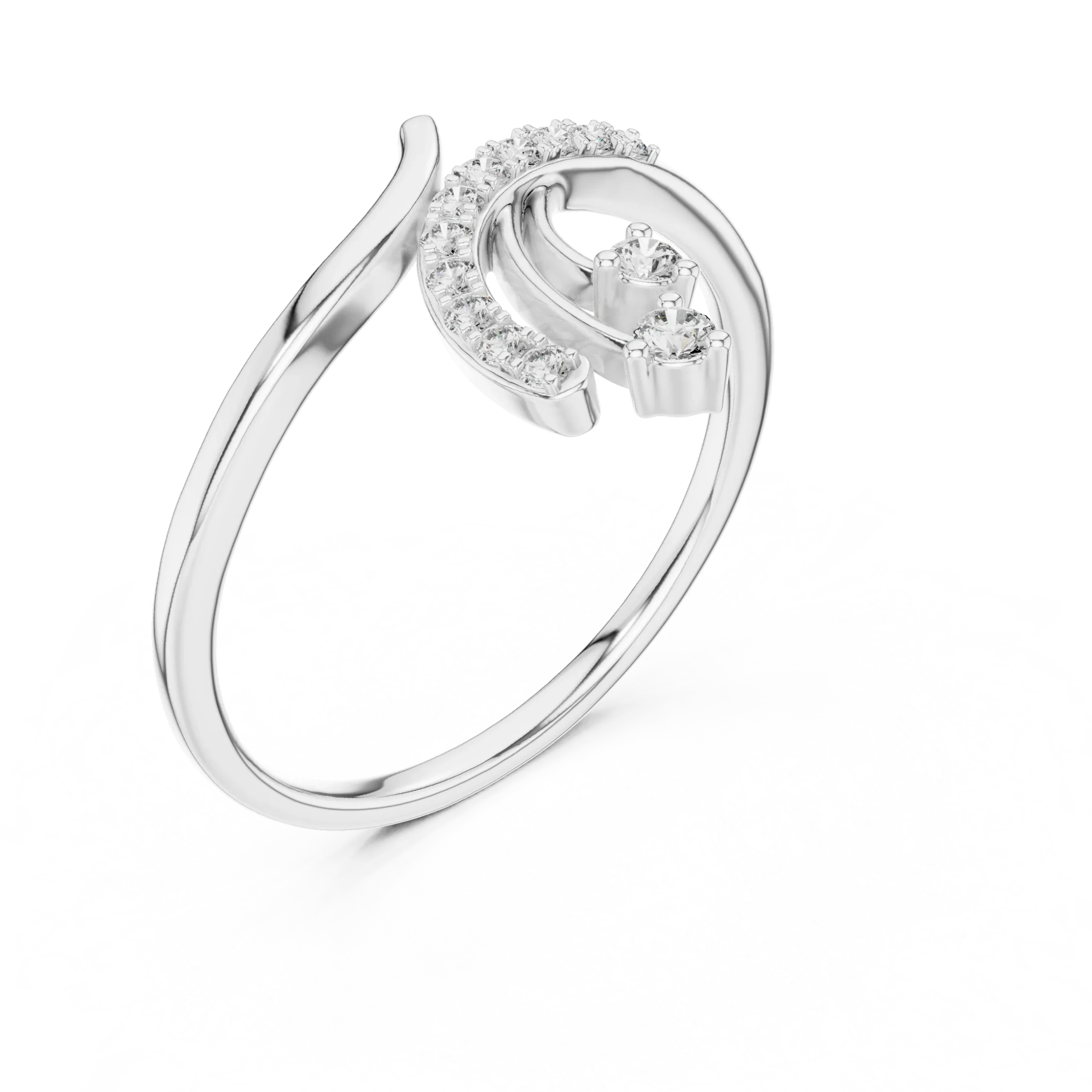 Celestara Waterfall Diamond Bypass Ring