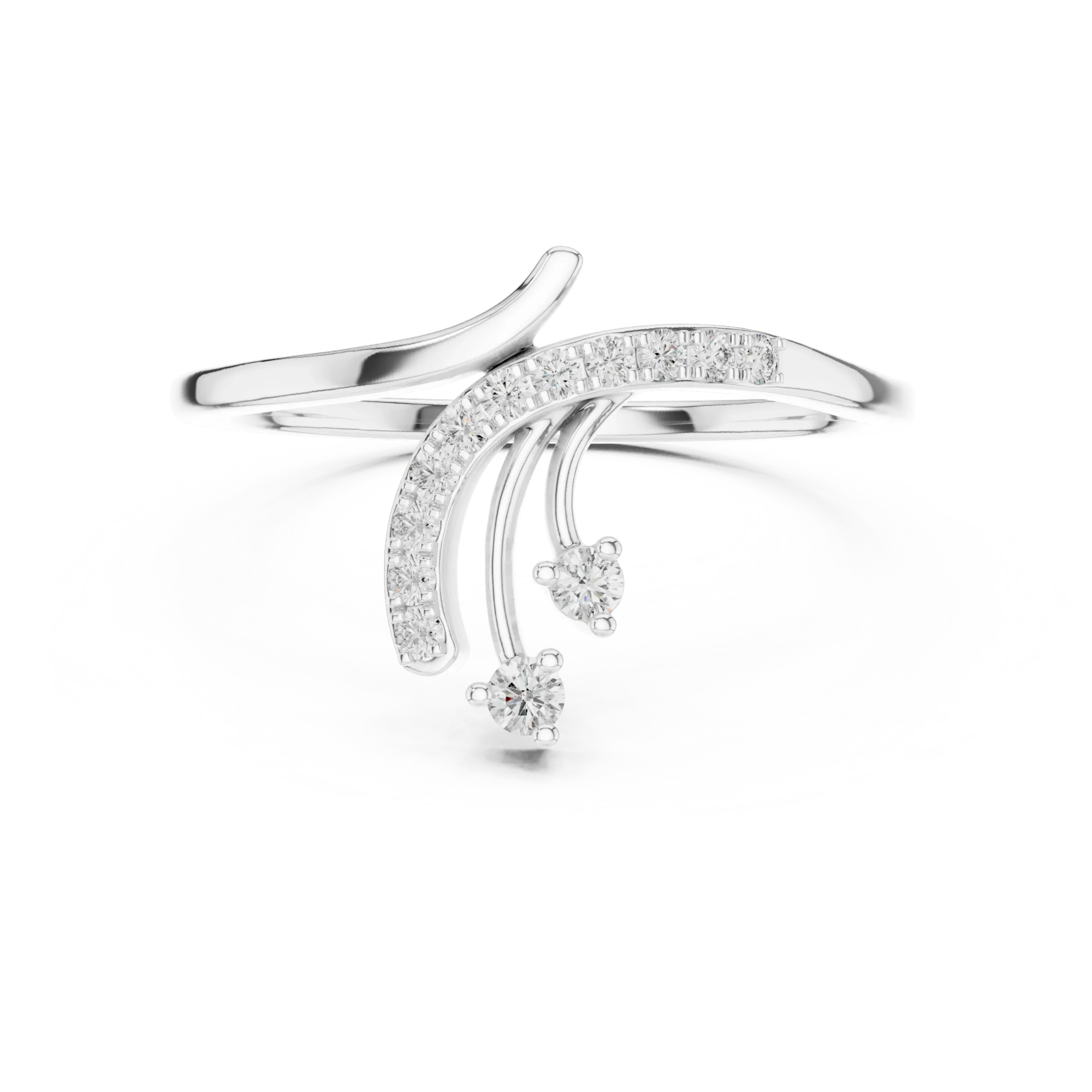 Celestara Waterfall Diamond Bypass Ring - Image 4