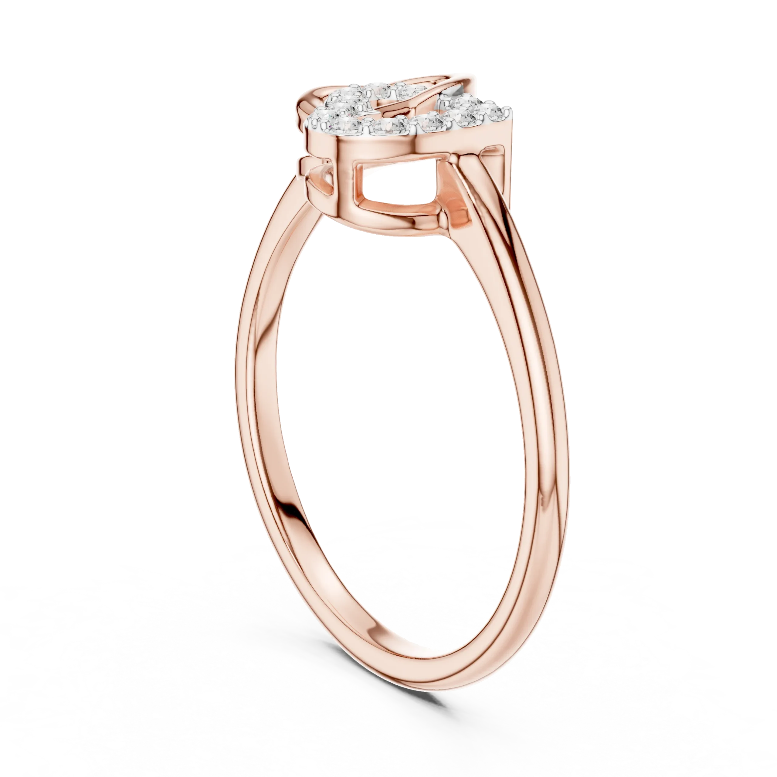 Amorelle Interlocking Heart Diamond Ring - Image 6