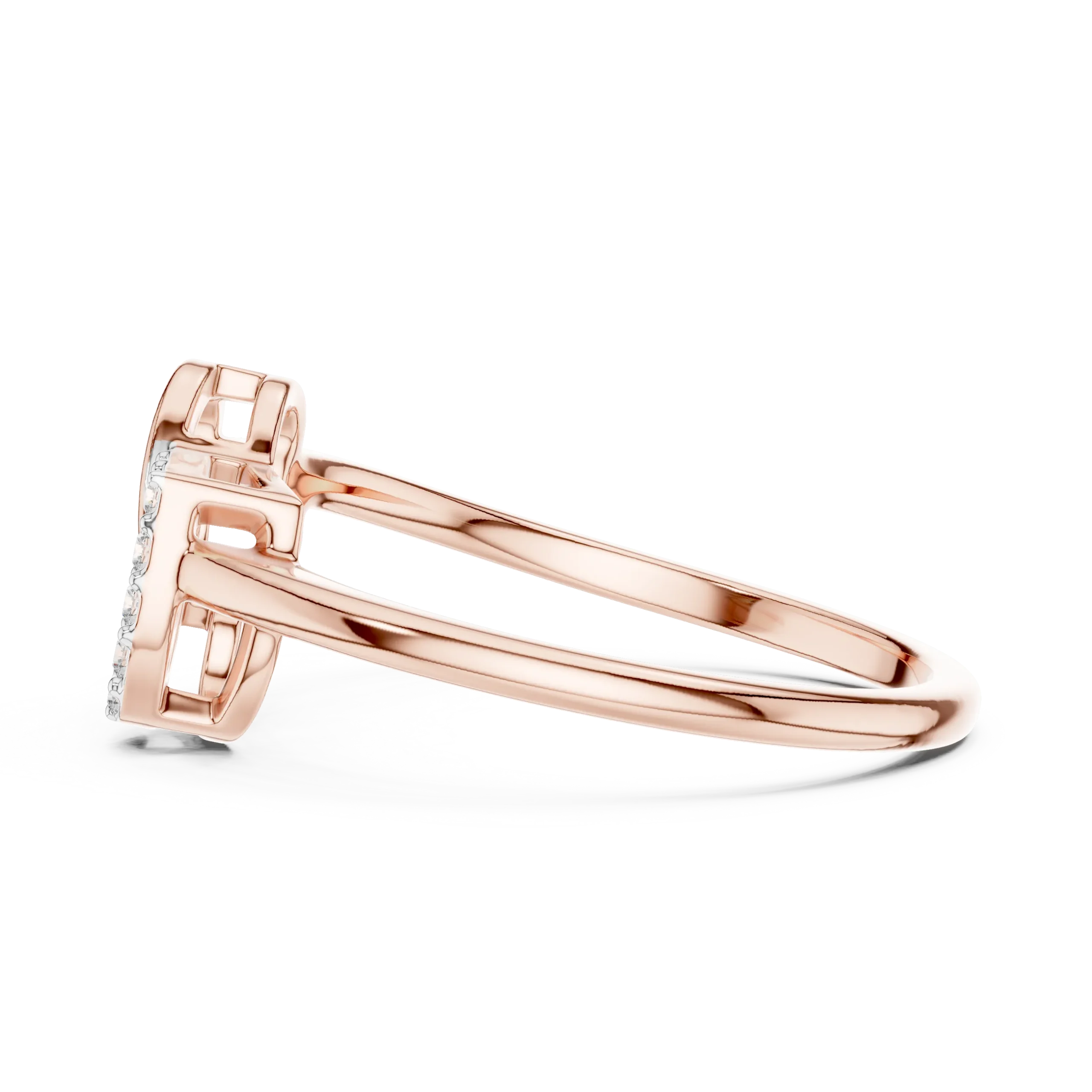 Amorelle Interlocking Heart Diamond Ring - Image 5