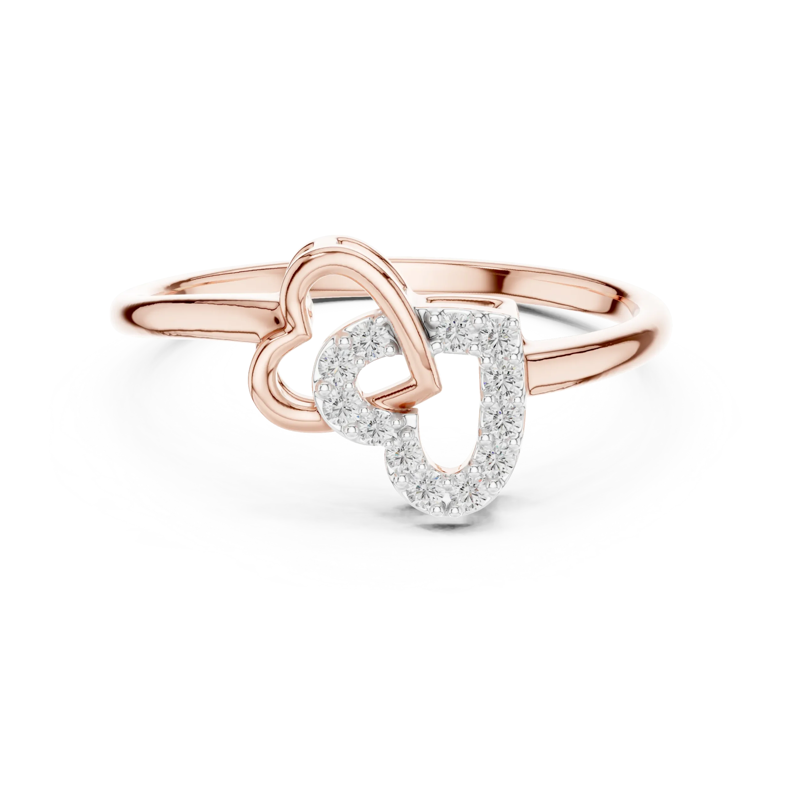 Amorelle Interlocking Heart Diamond Ring - Image 4