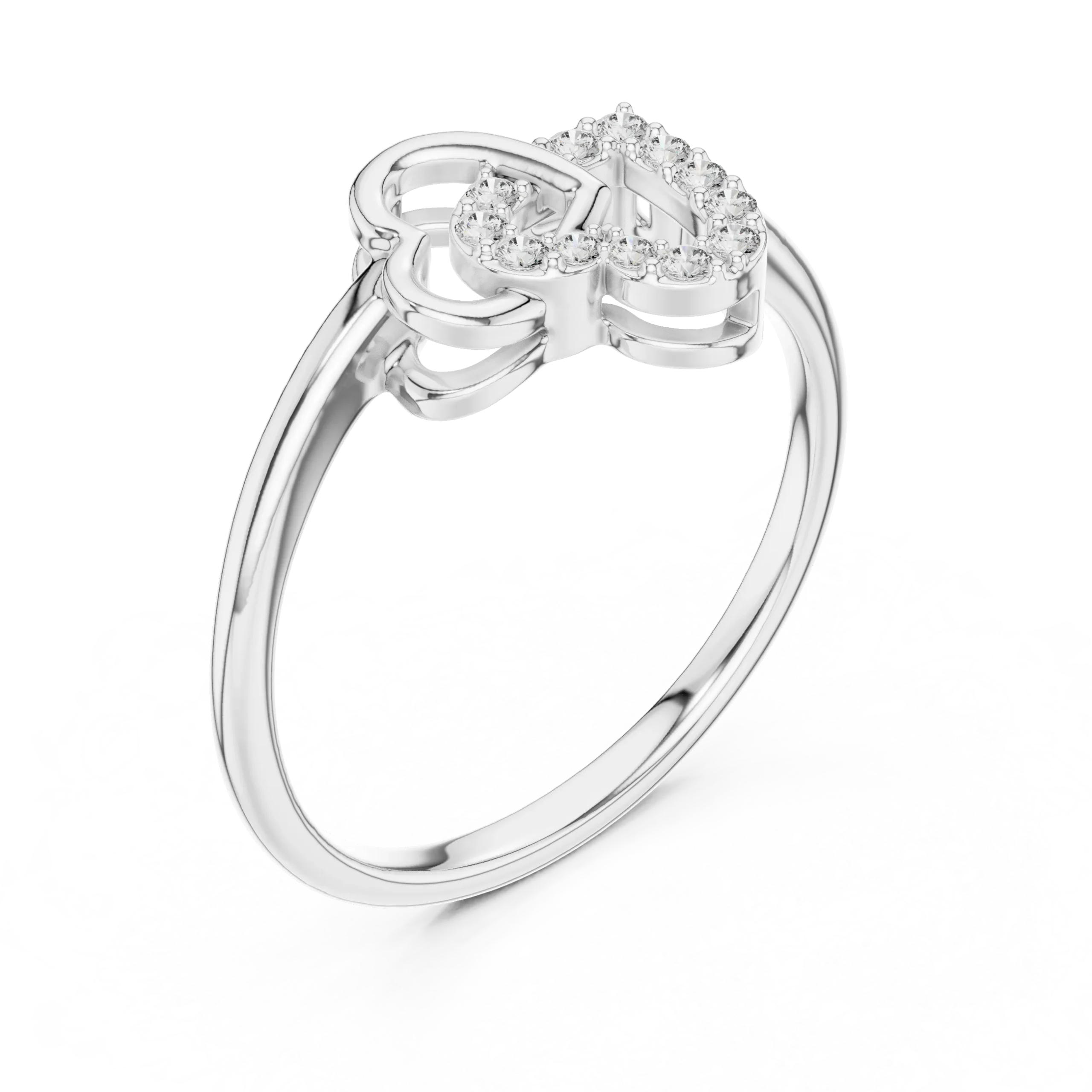 Amorelle Interlocking Heart Diamond Ring - Image 3