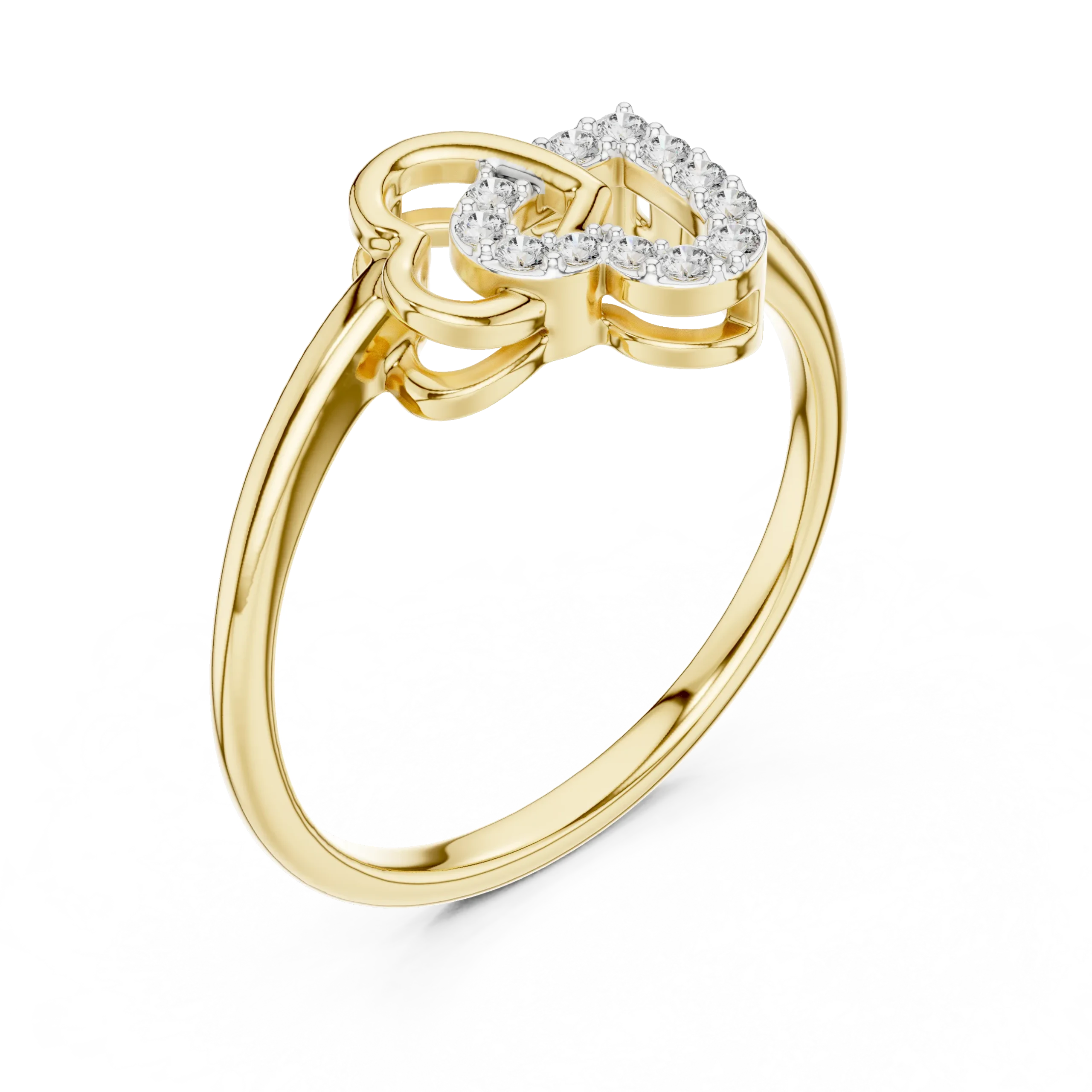 Amorelle Interlocking Heart Diamond Ring - Image 2