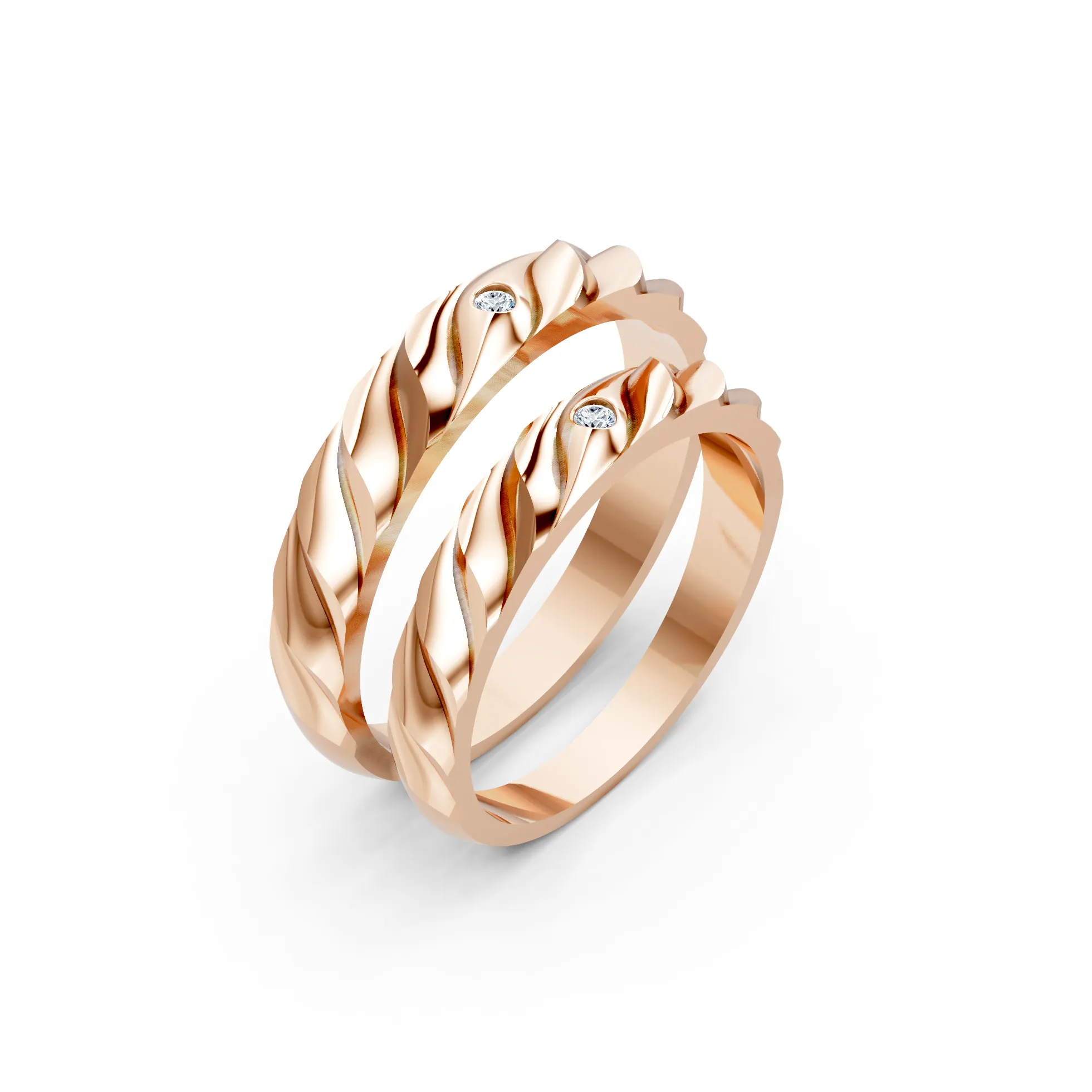 Aurielle Vintage Gold Couple Bands - Image 3