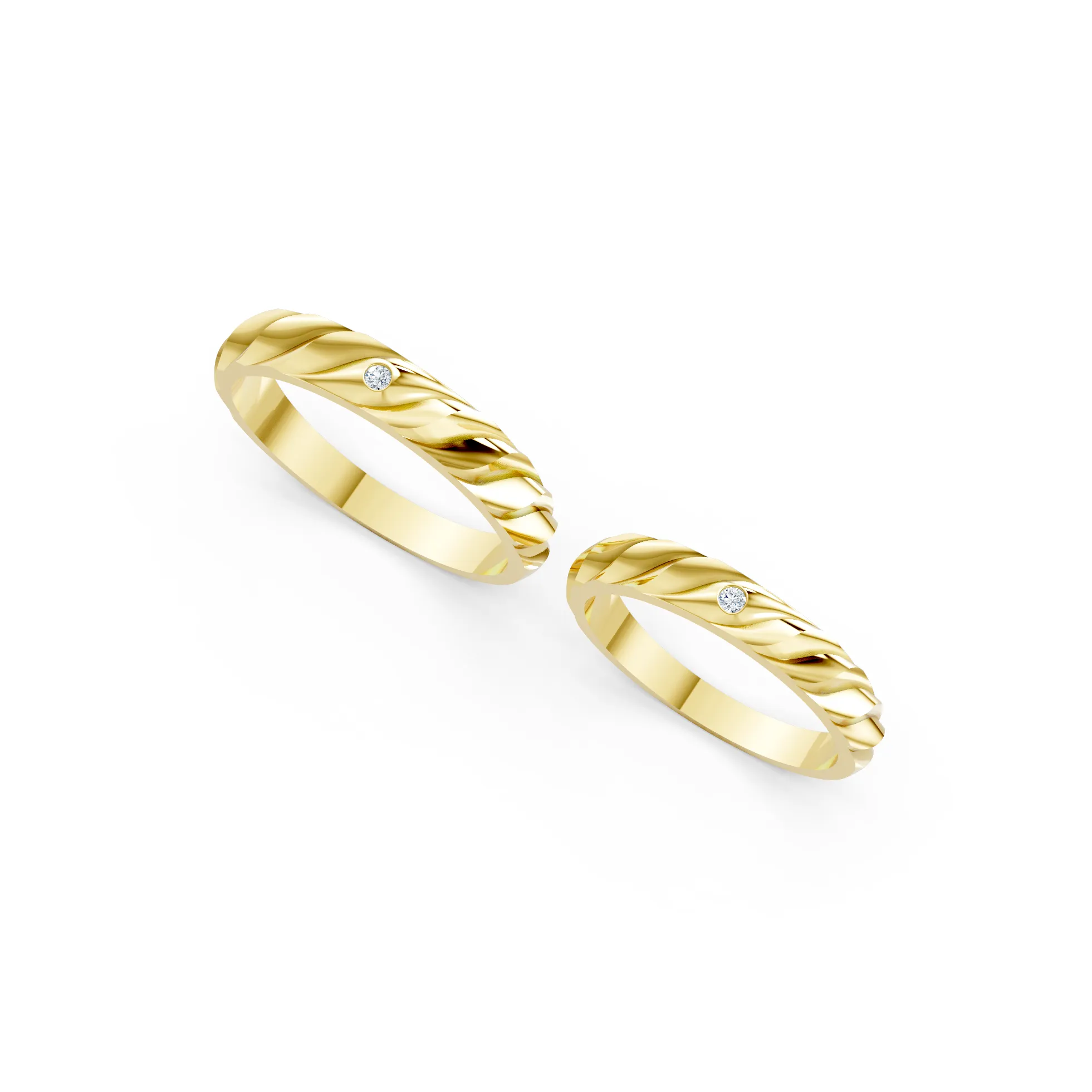 Aurielle Vintage Gold Couple Bands - Image 4