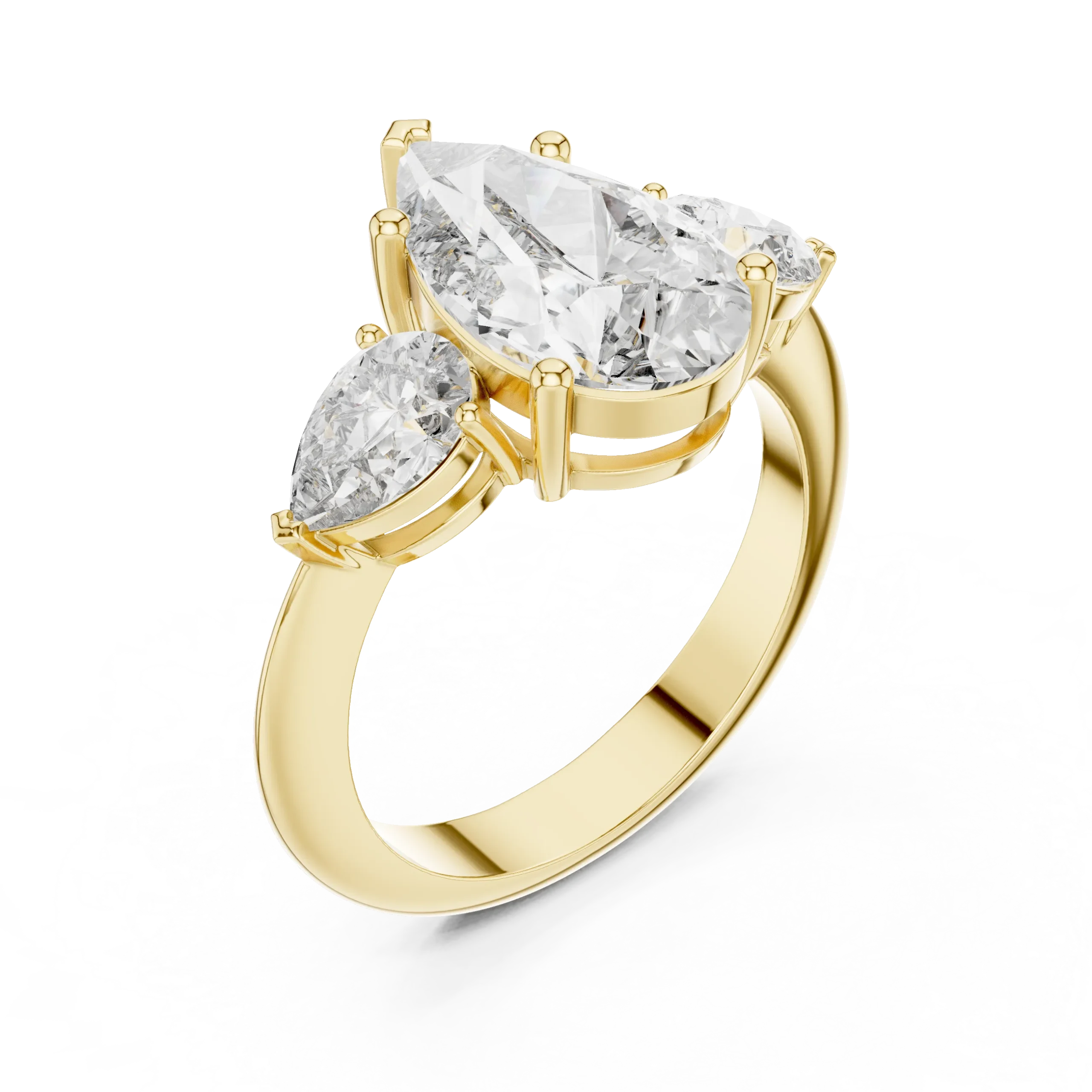 Pearielle Three Stone Lab Diamond Ring