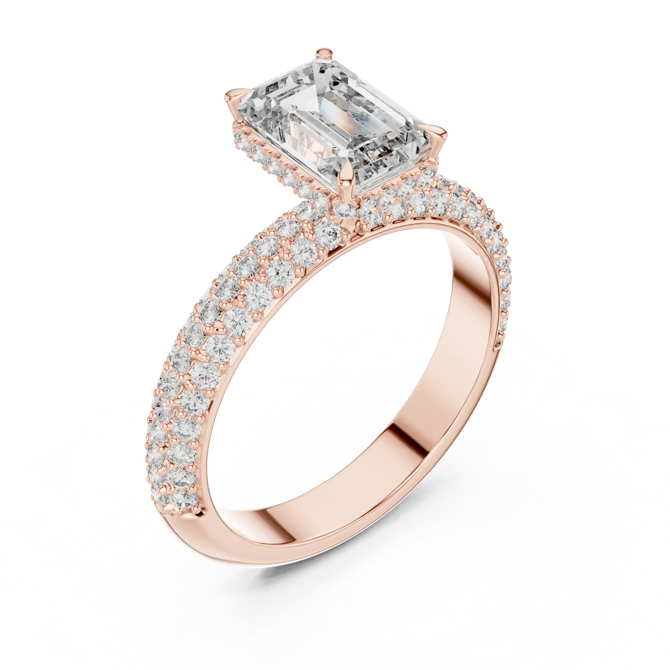 Emera Faceted Prong Set Diamond Ring - Image 2